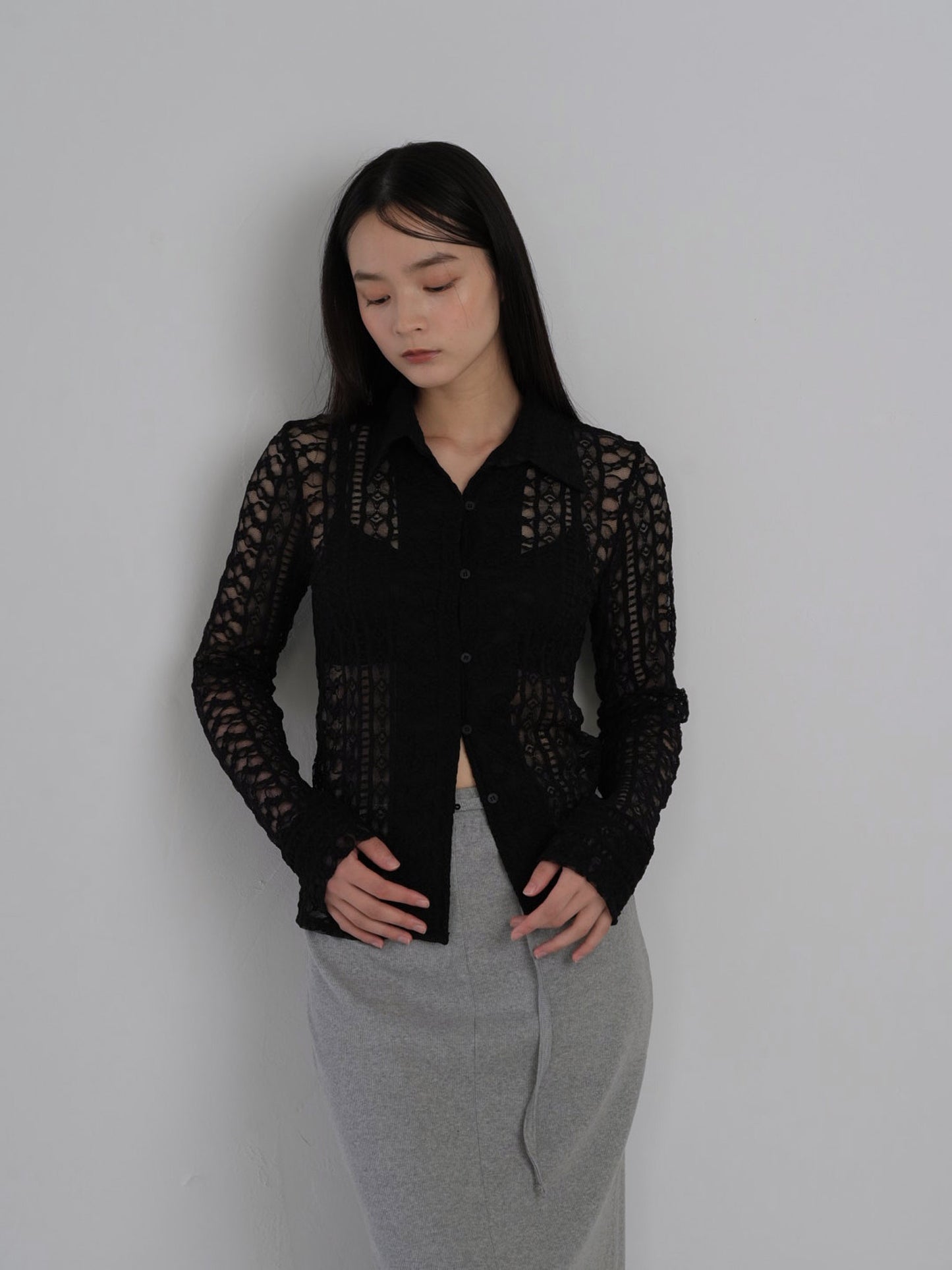 sheer lace shirt