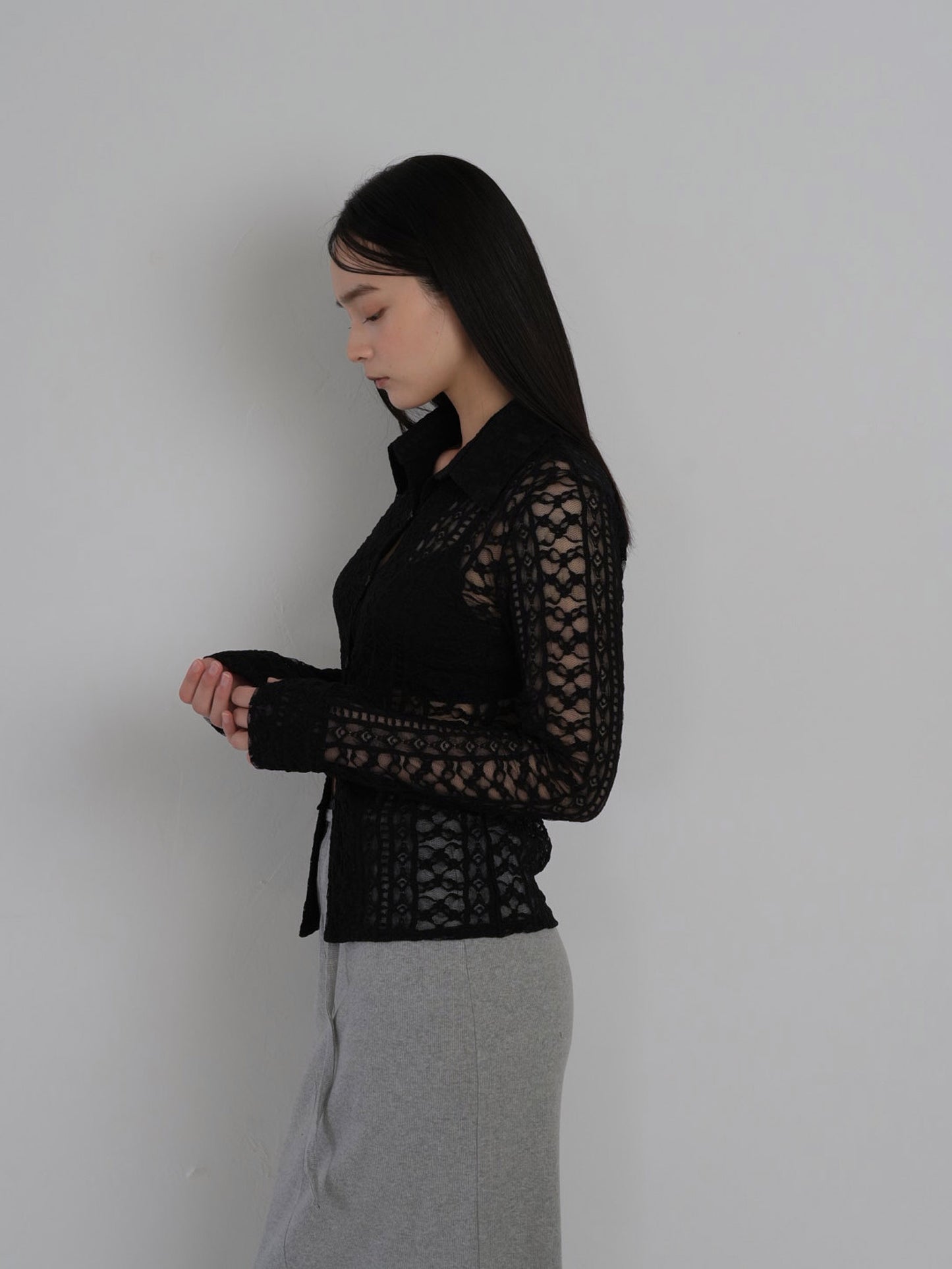 sheer lace shirt