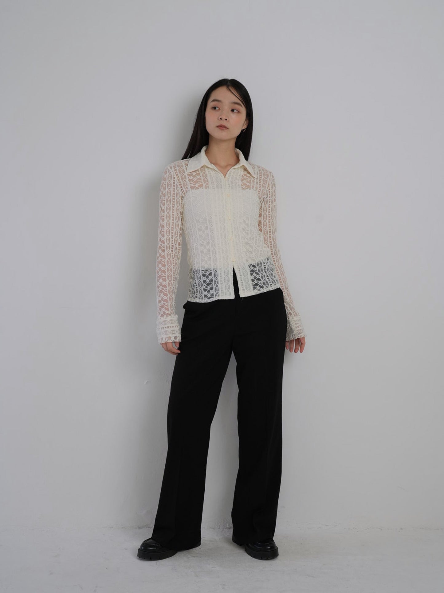sheer lace shirt