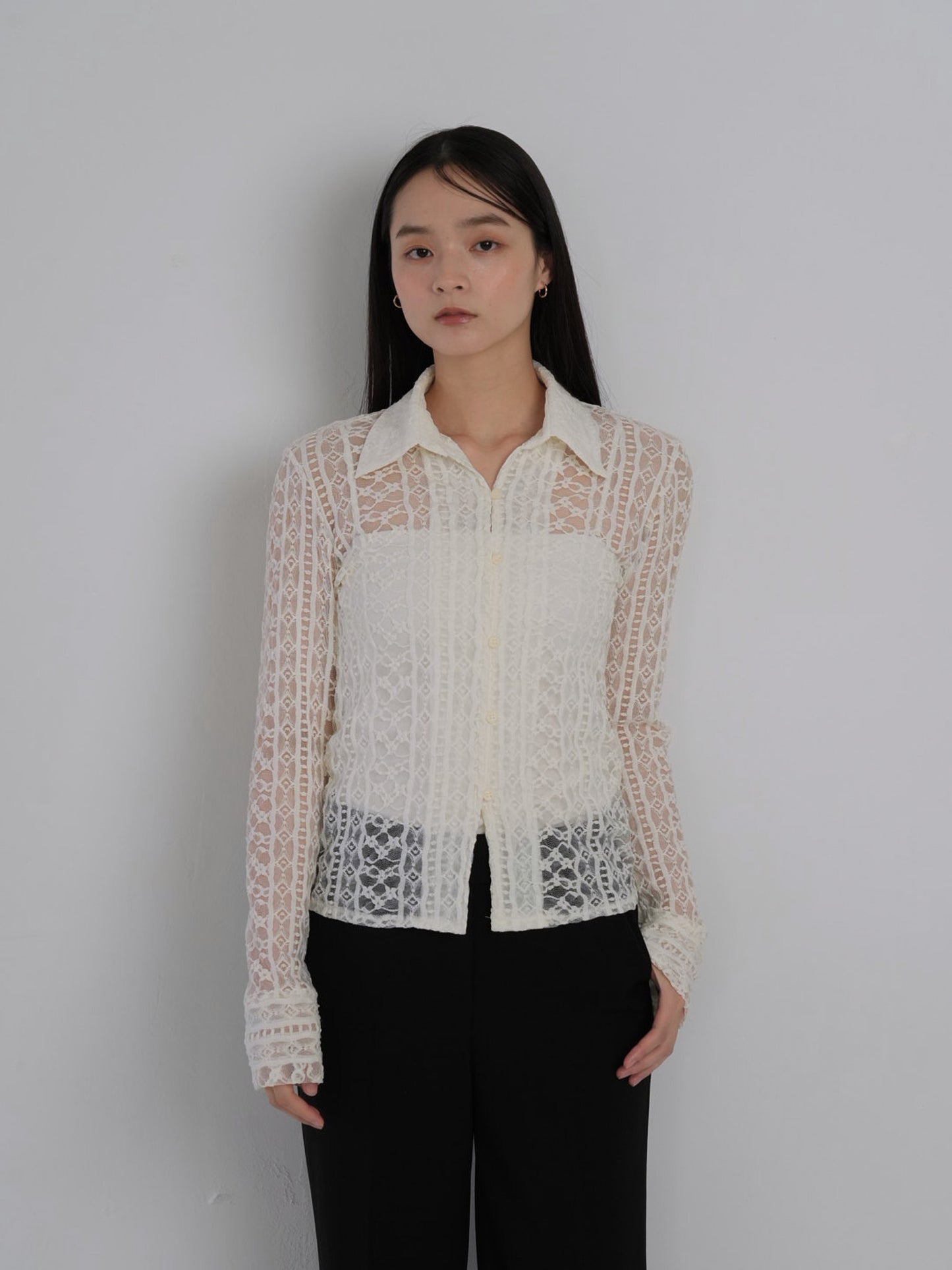 sheer lace shirt