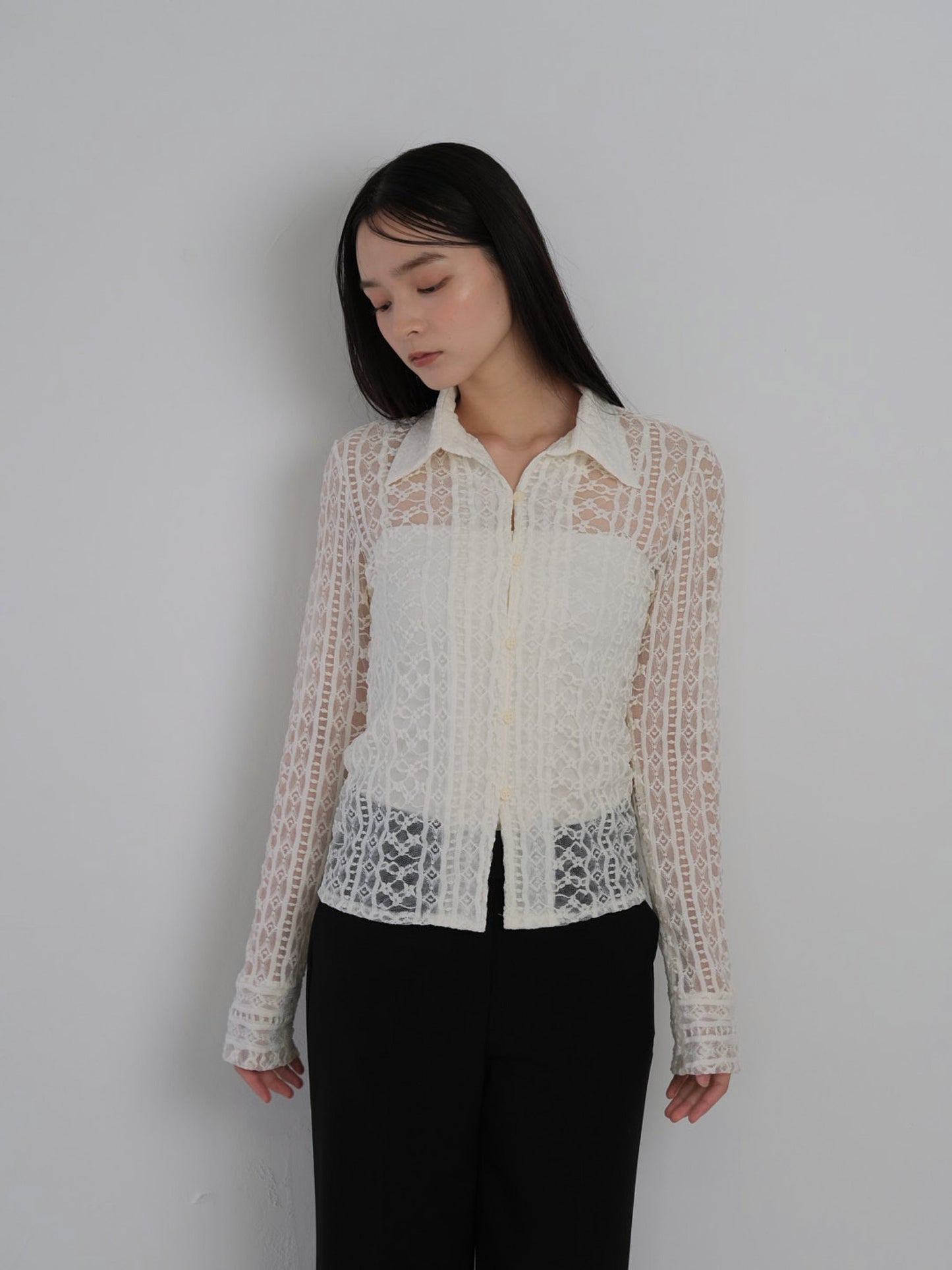 sheer lace shirt