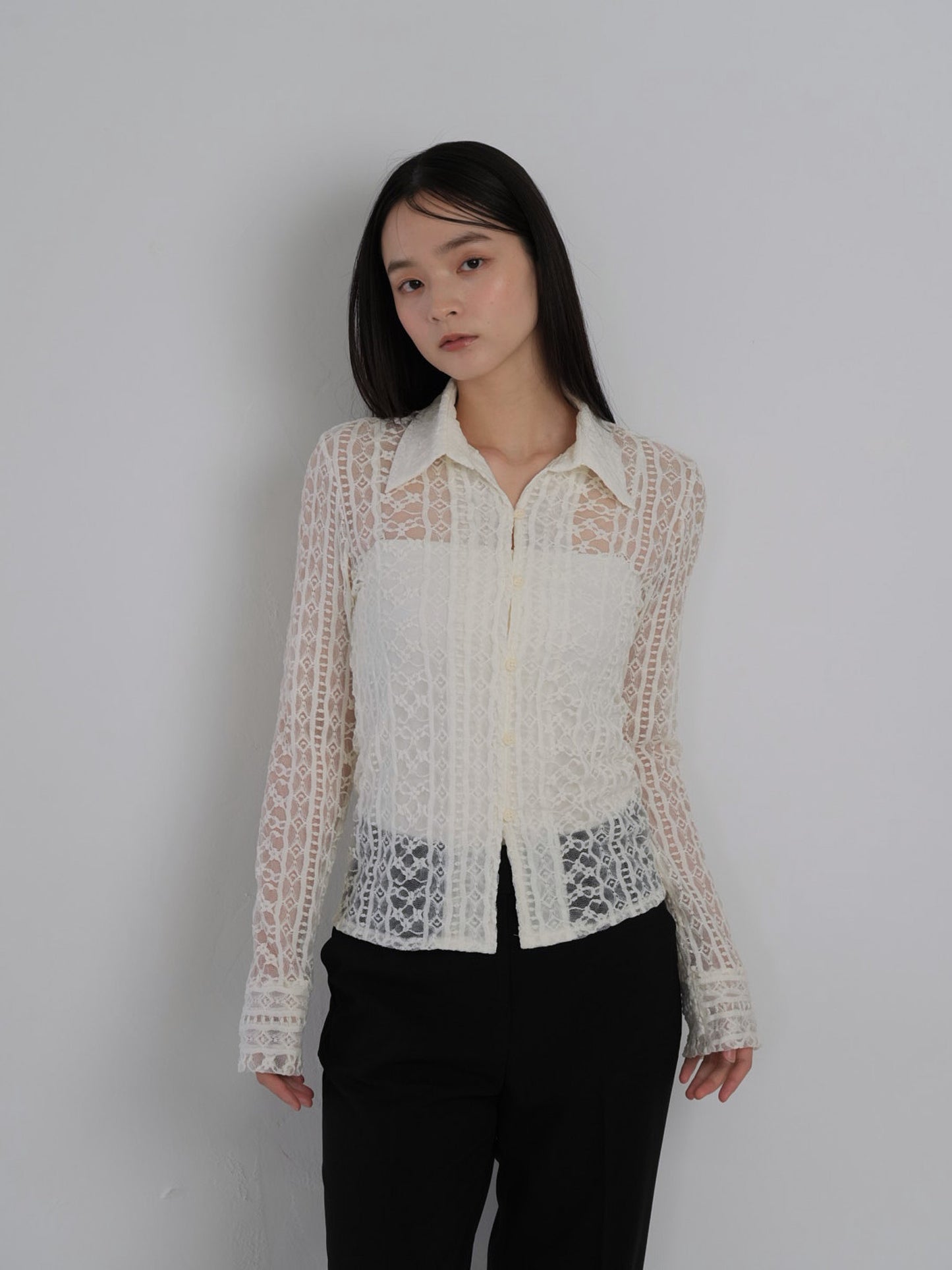 sheer lace shirt