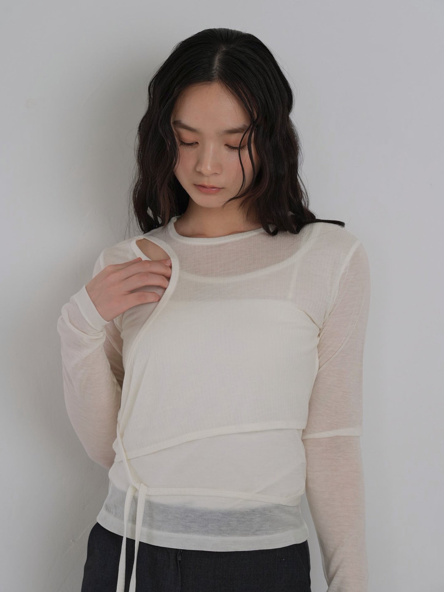 sheer wrap tops