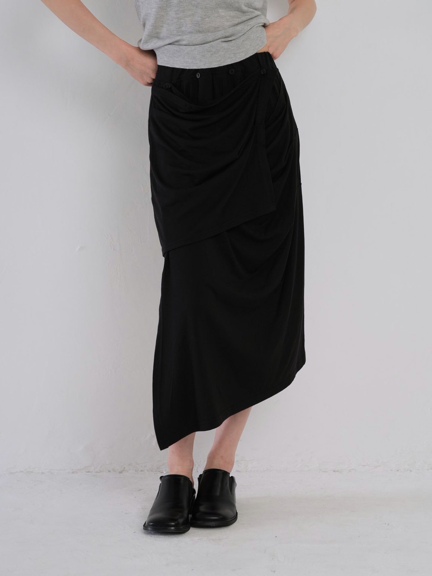 multi draping wrap skirt