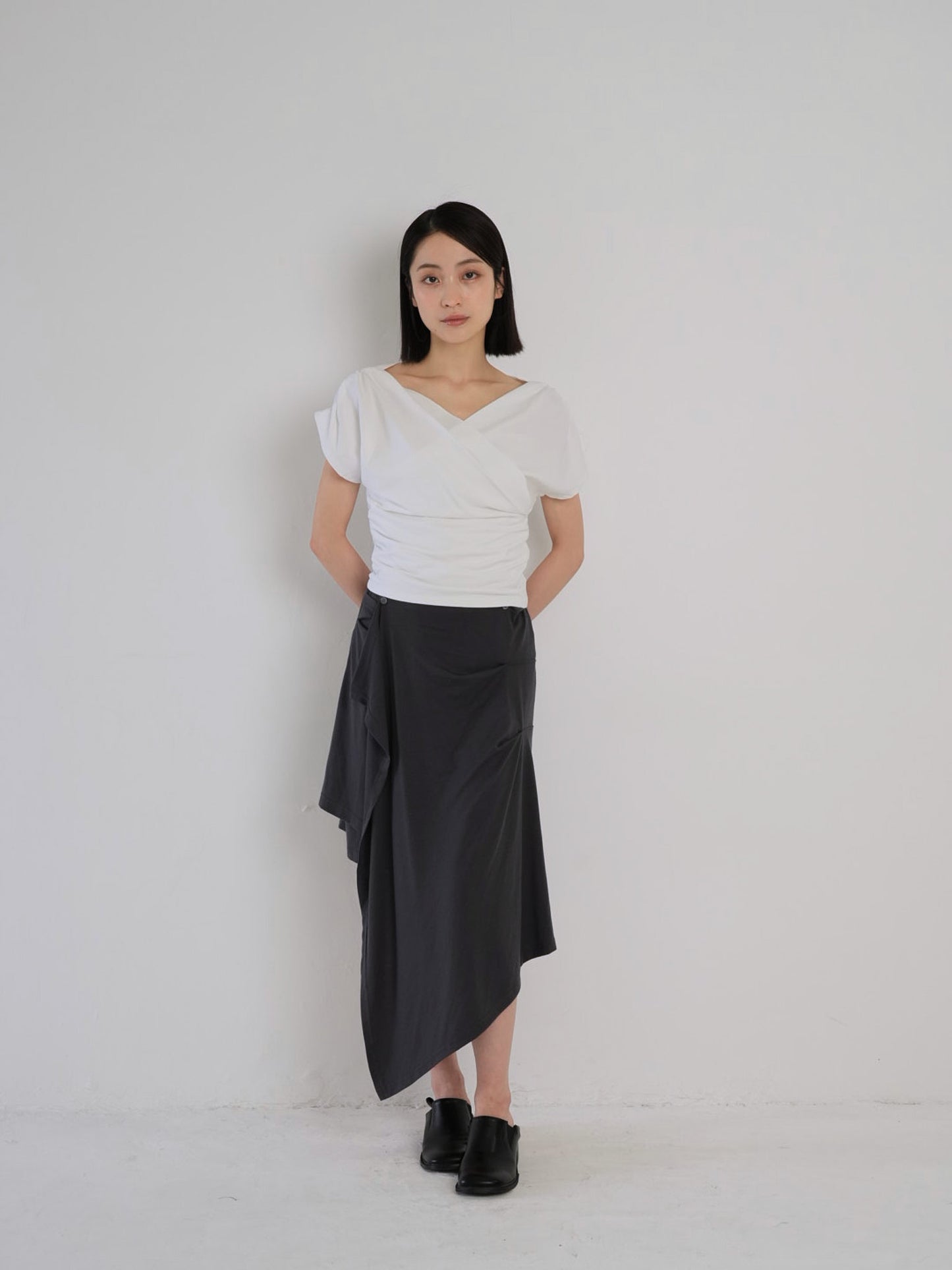 multi draping wrap skirt
