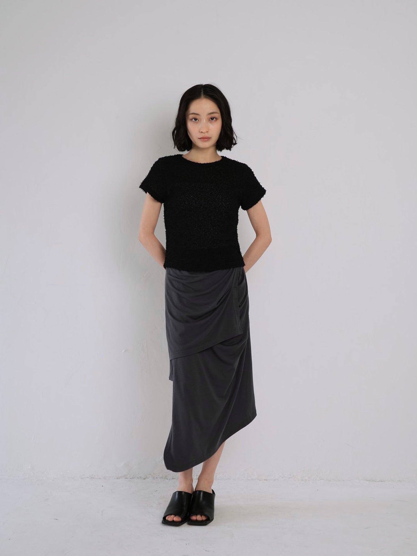 multi draping wrap skirt