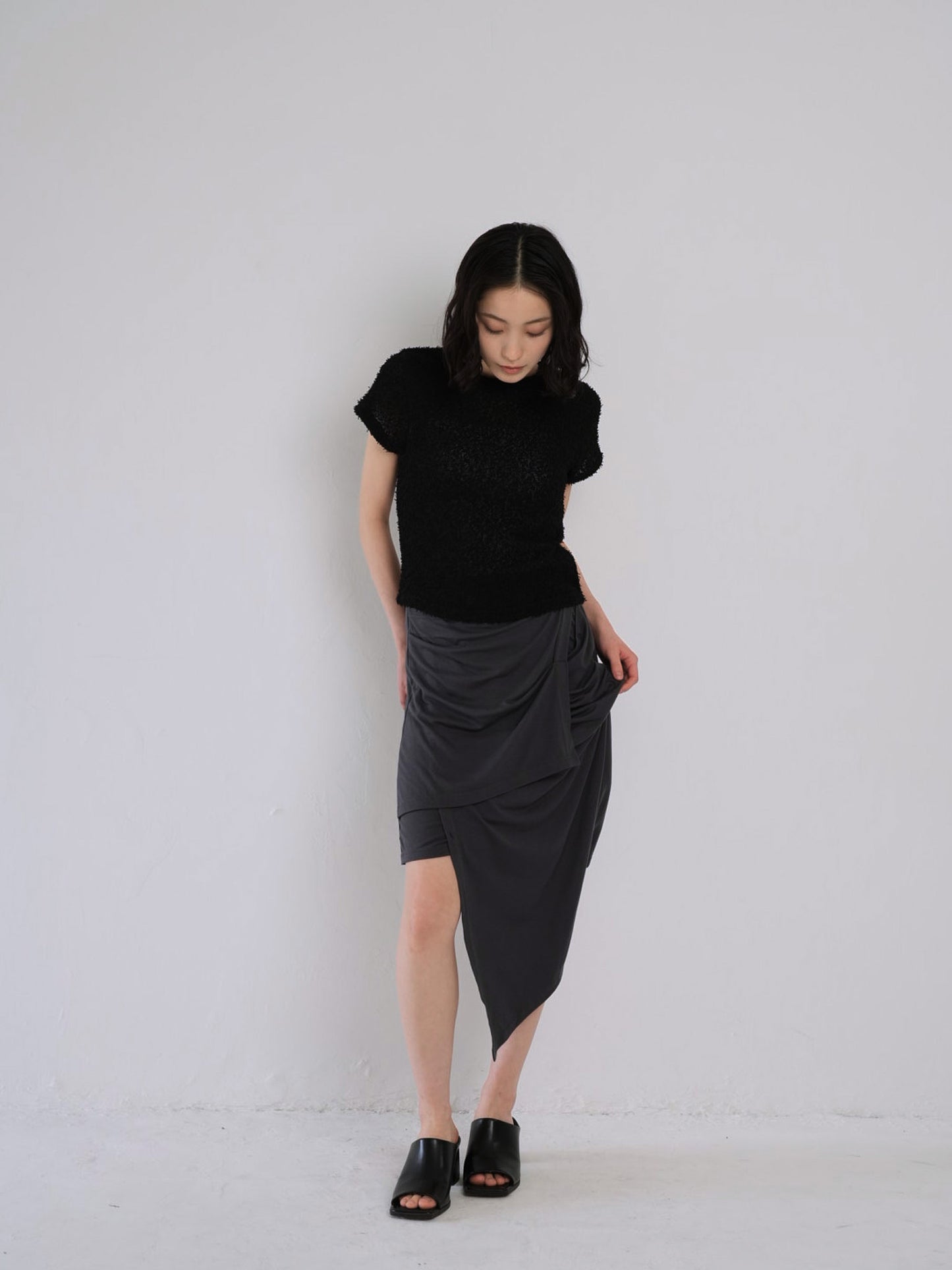 multi draping wrap skirt