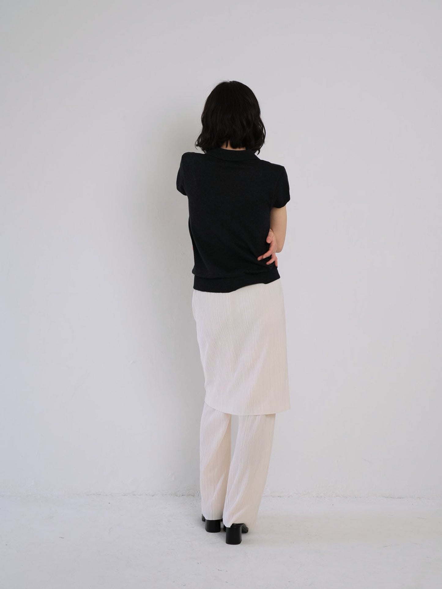 sheer polo knit T