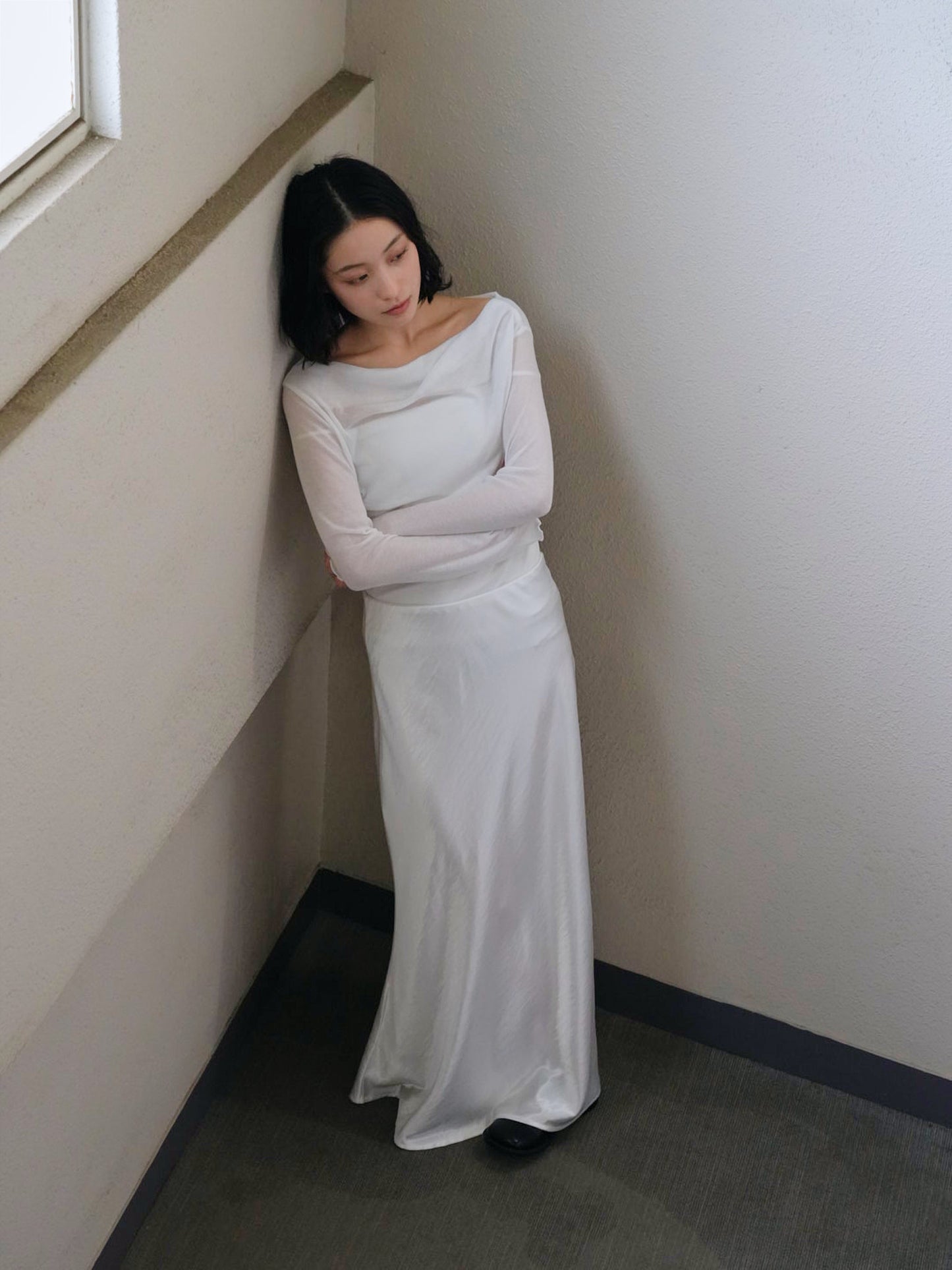 silk satin skirt