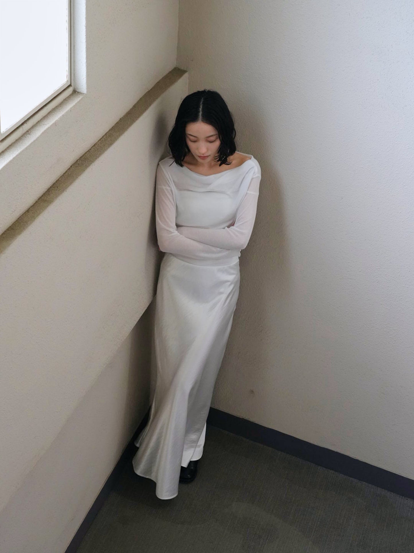 silk satin skirt