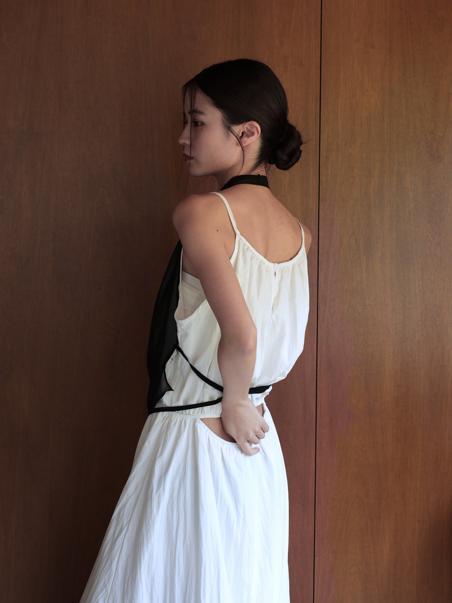 halter neck sheer blouse