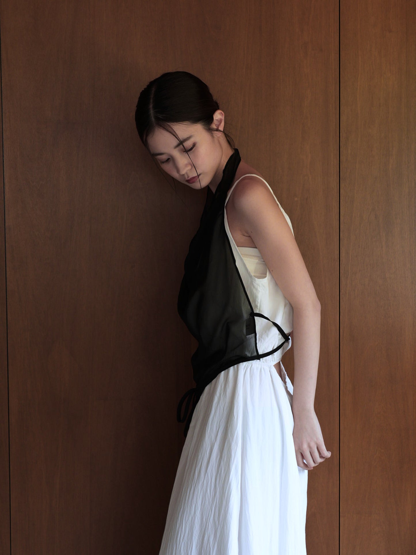 halter neck sheer blouse