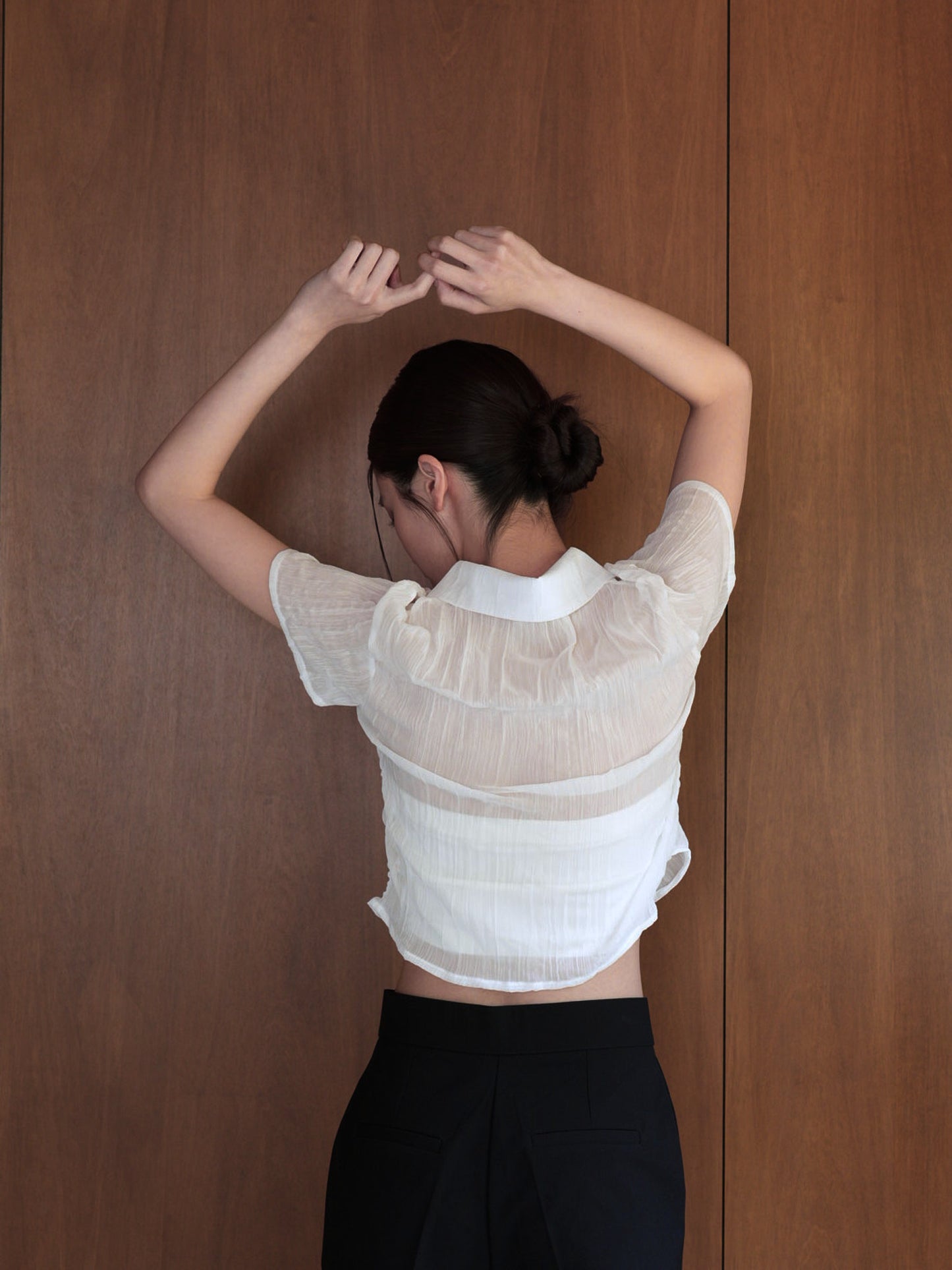 wrinkle crop shirt
