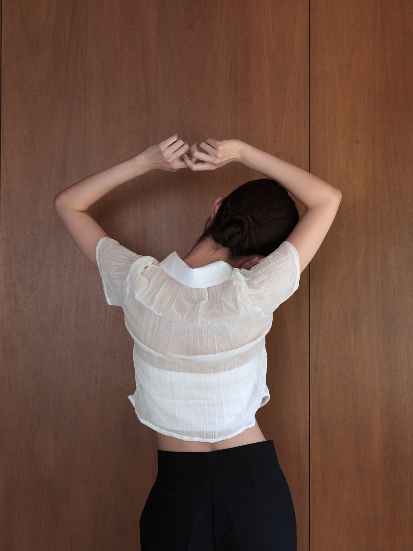 wrinkle crop shirt