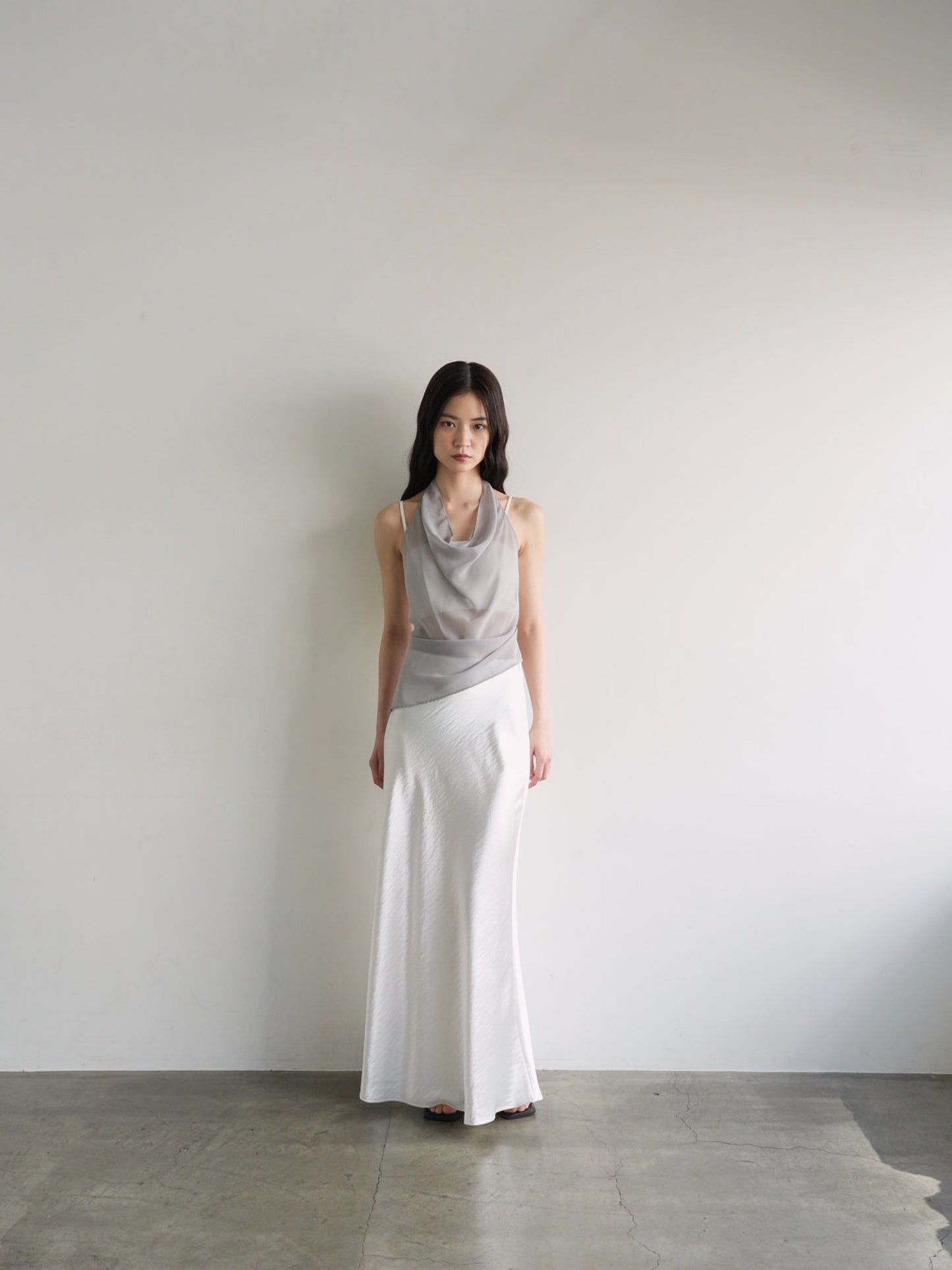 halter neck sheer blouse