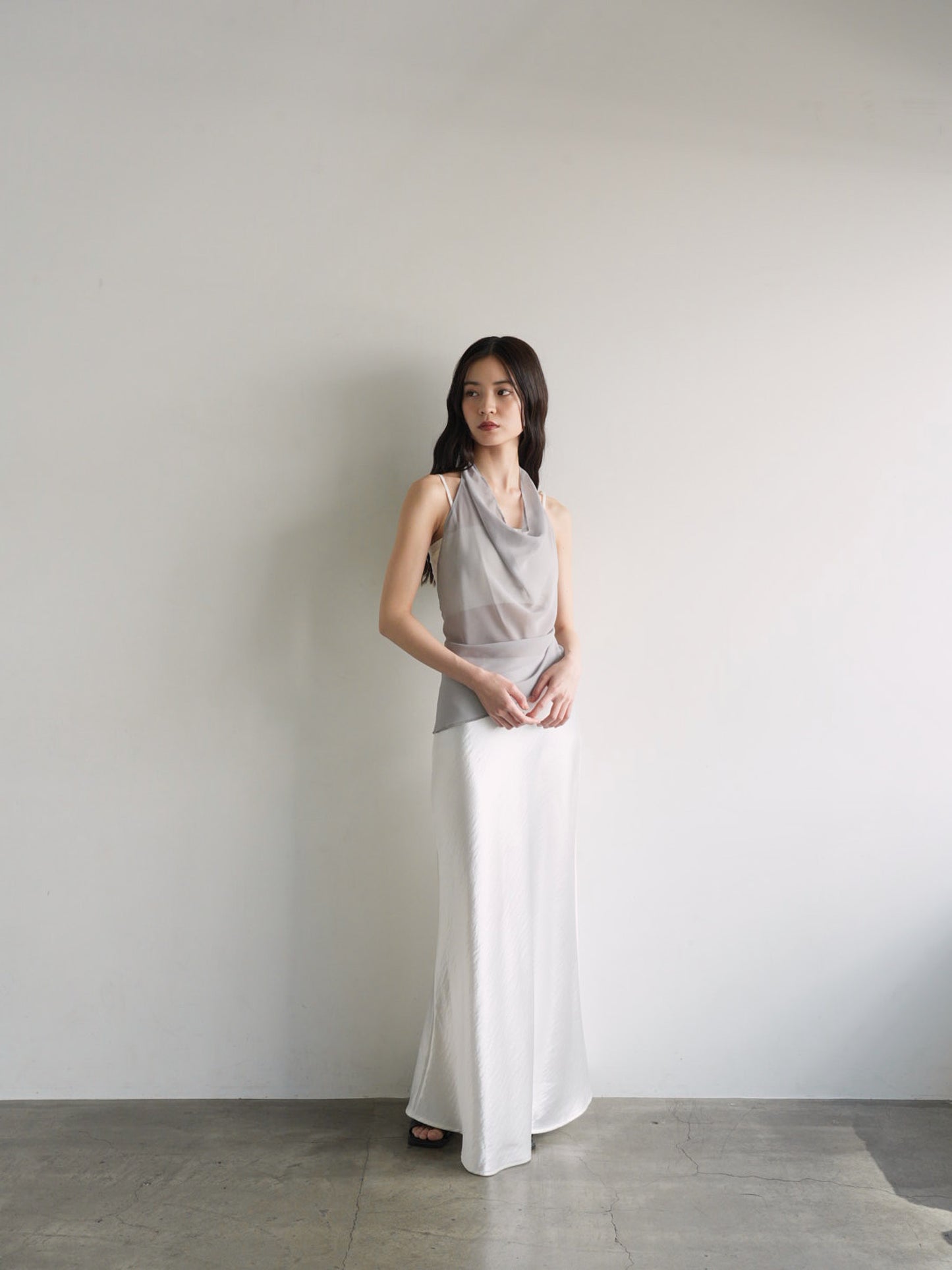 halter neck sheer blouse