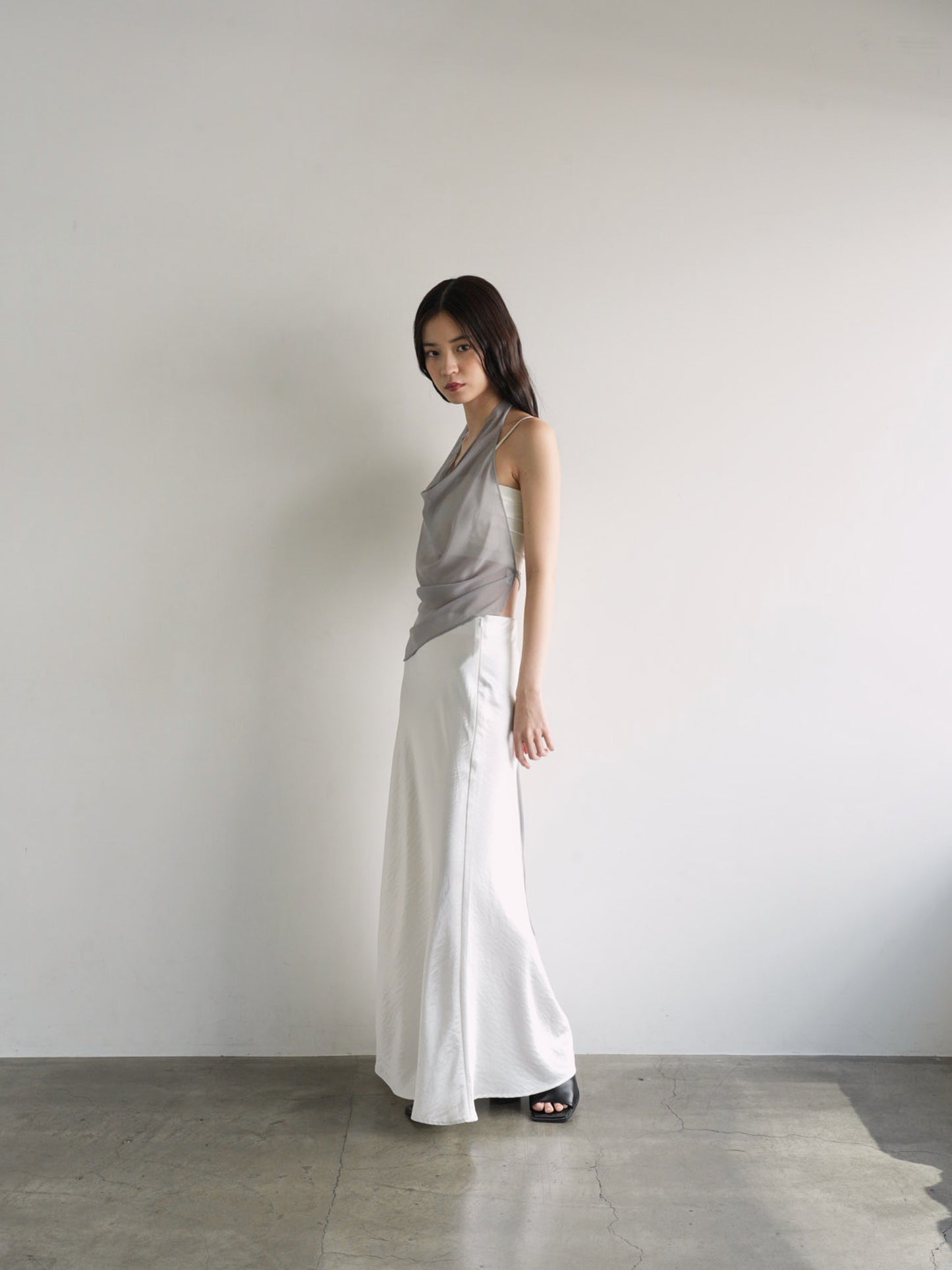 halter neck sheer blouse