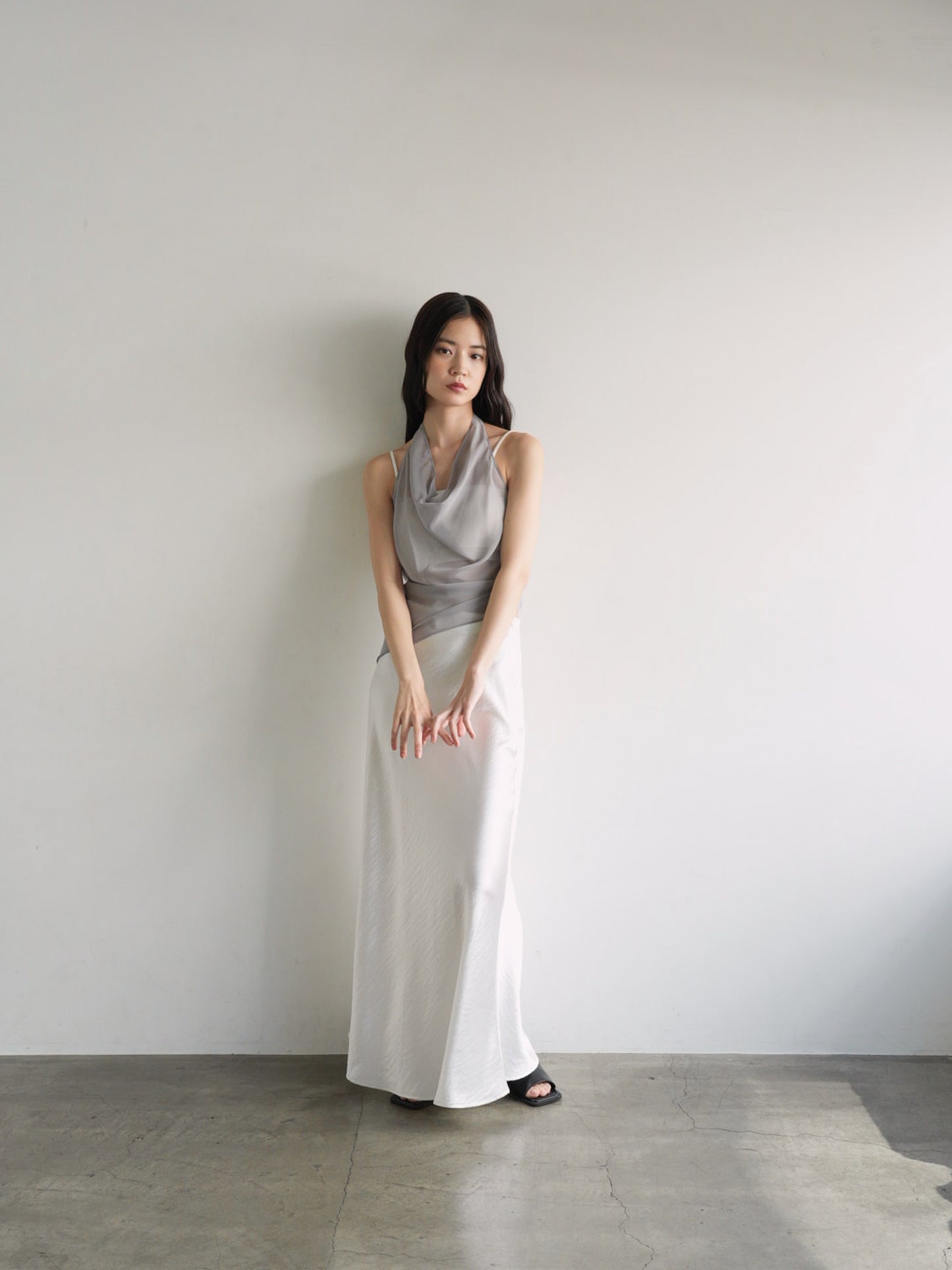 halter neck sheer blouse