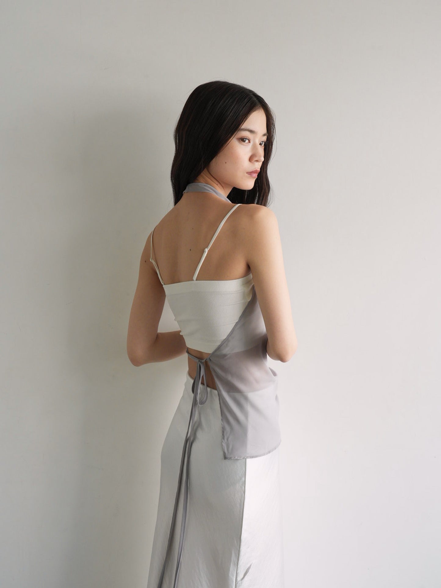 halter neck sheer blouse