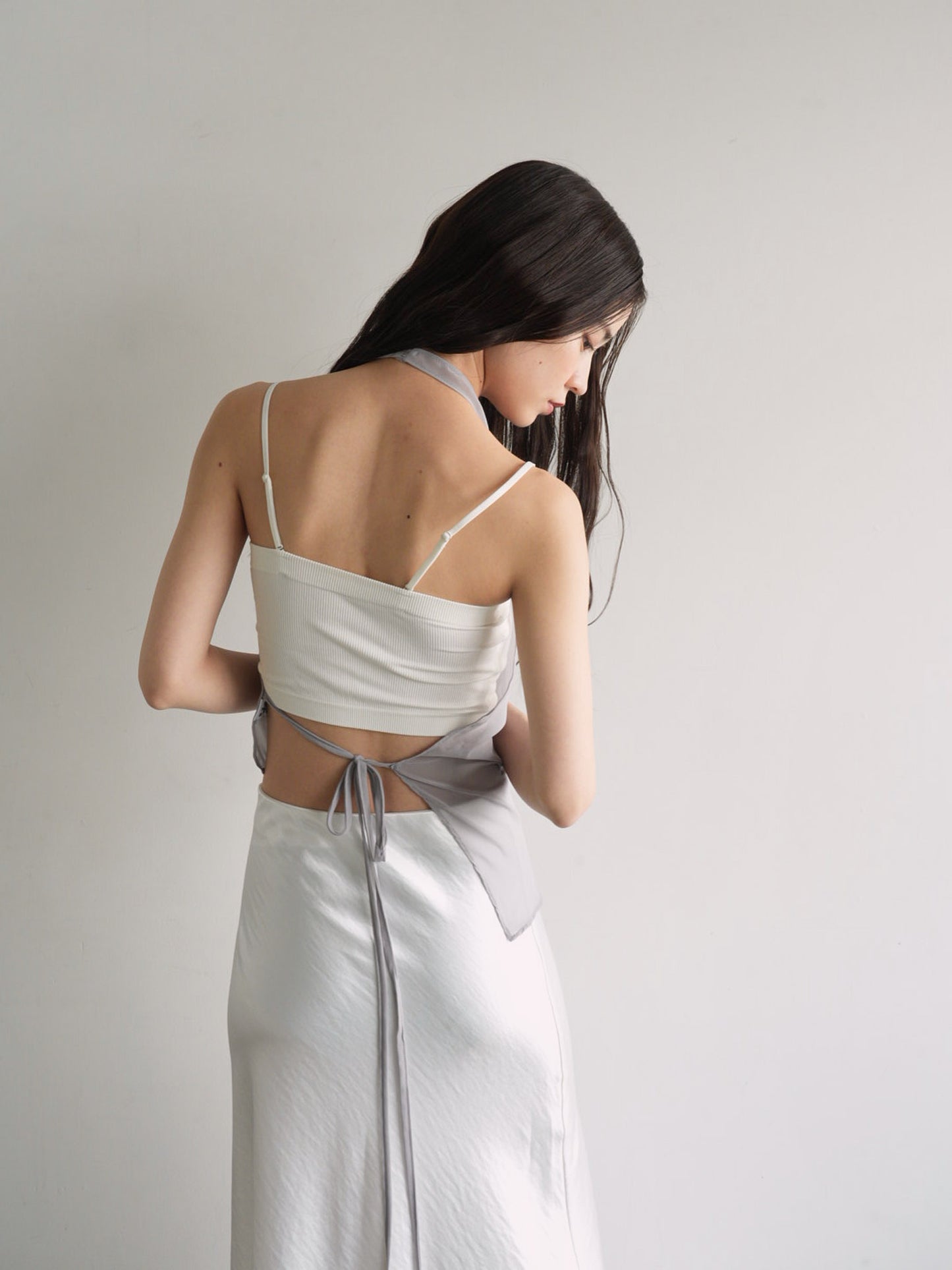 halter neck sheer blouse