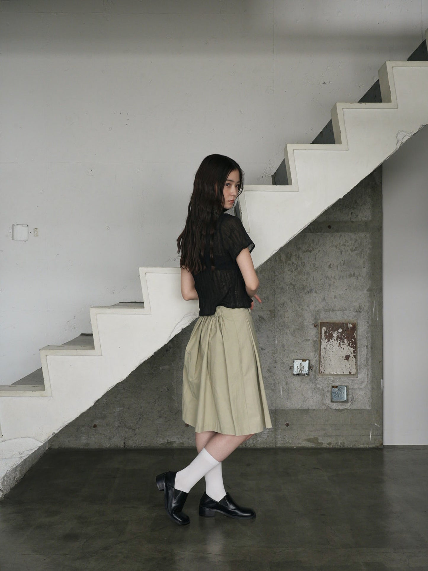 wrinkle crop shirt