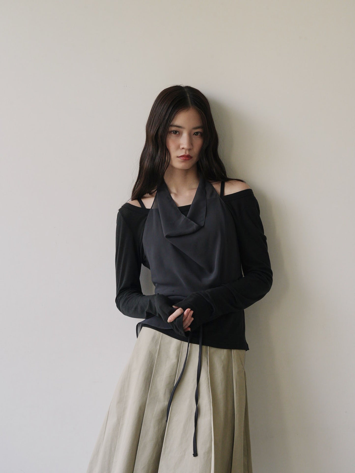 halter neck sheer blouse