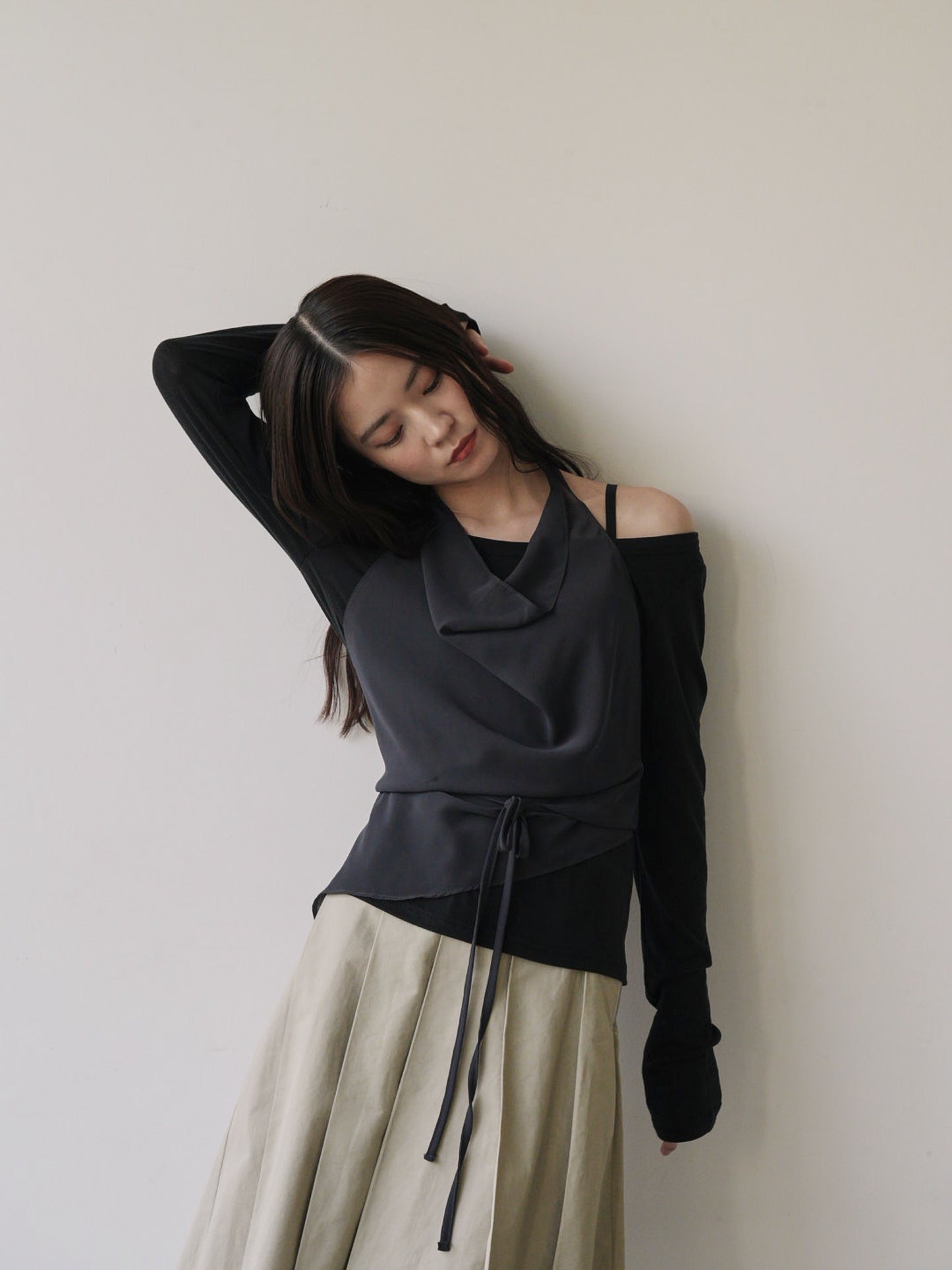 halter neck sheer blouse