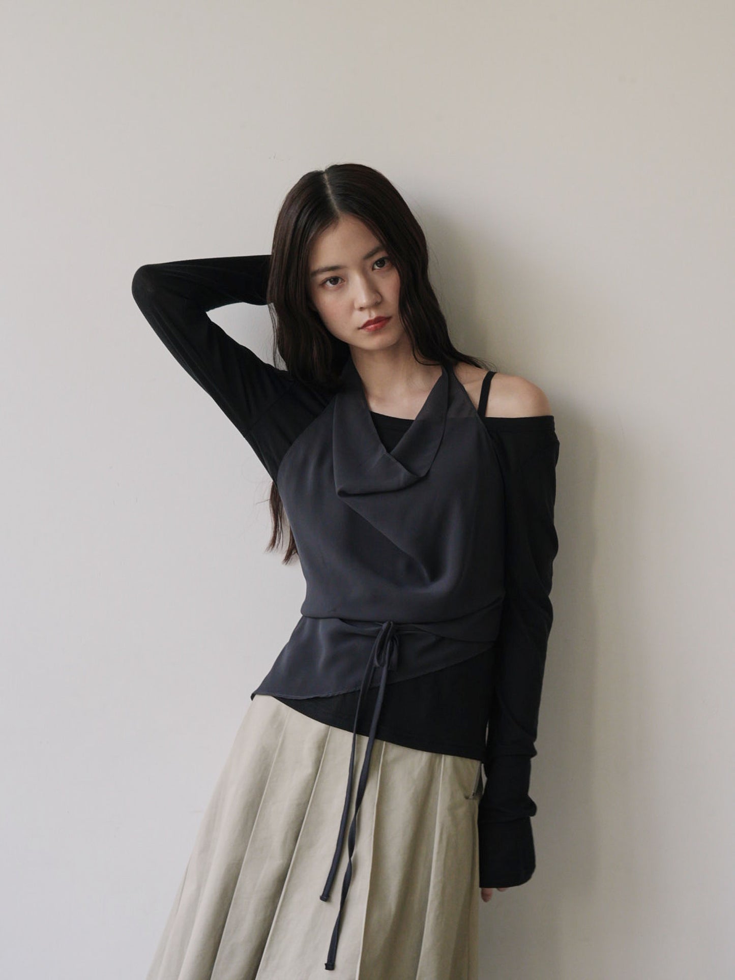 halter neck sheer blouse
