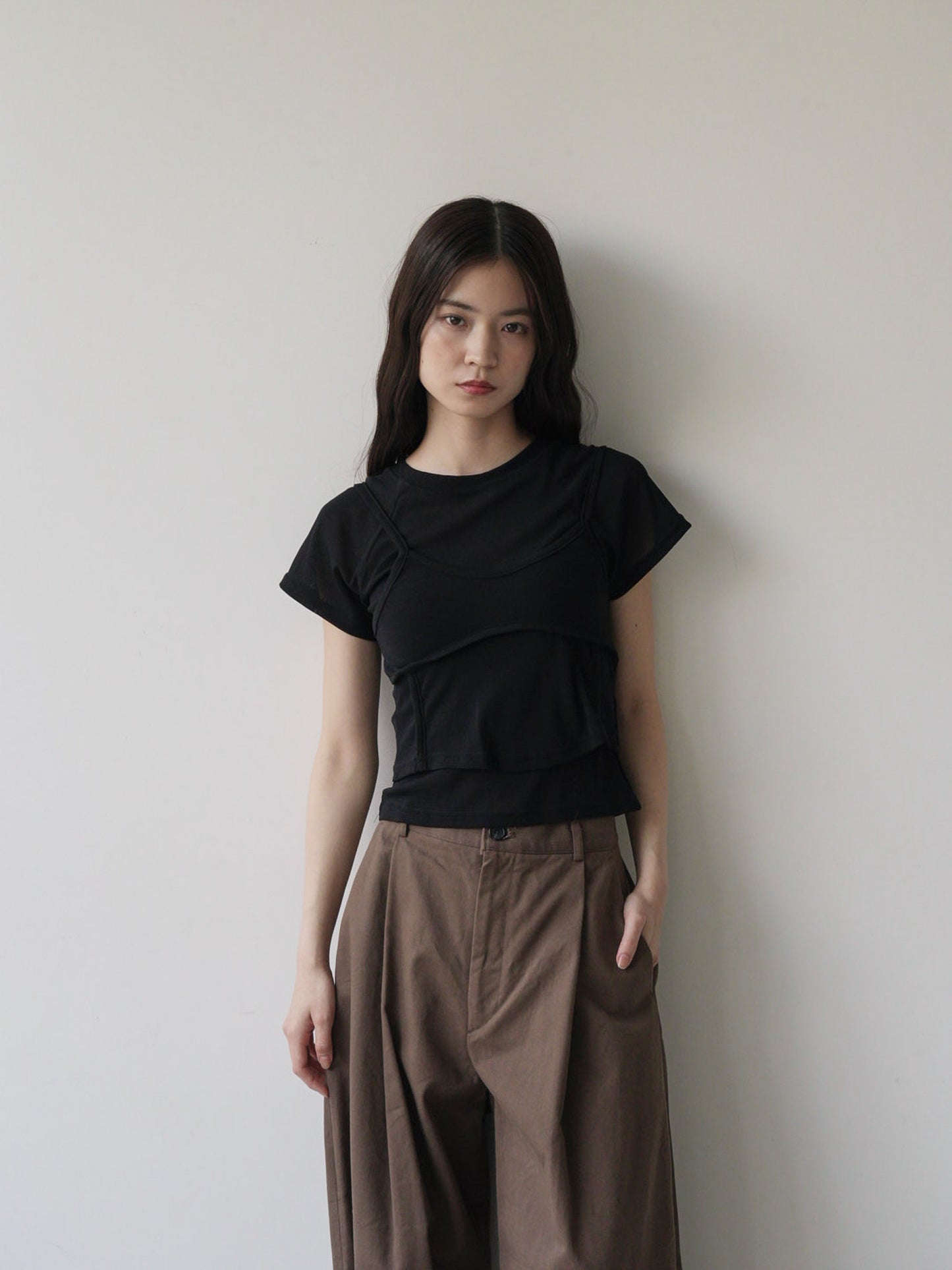mesh camisole tee
