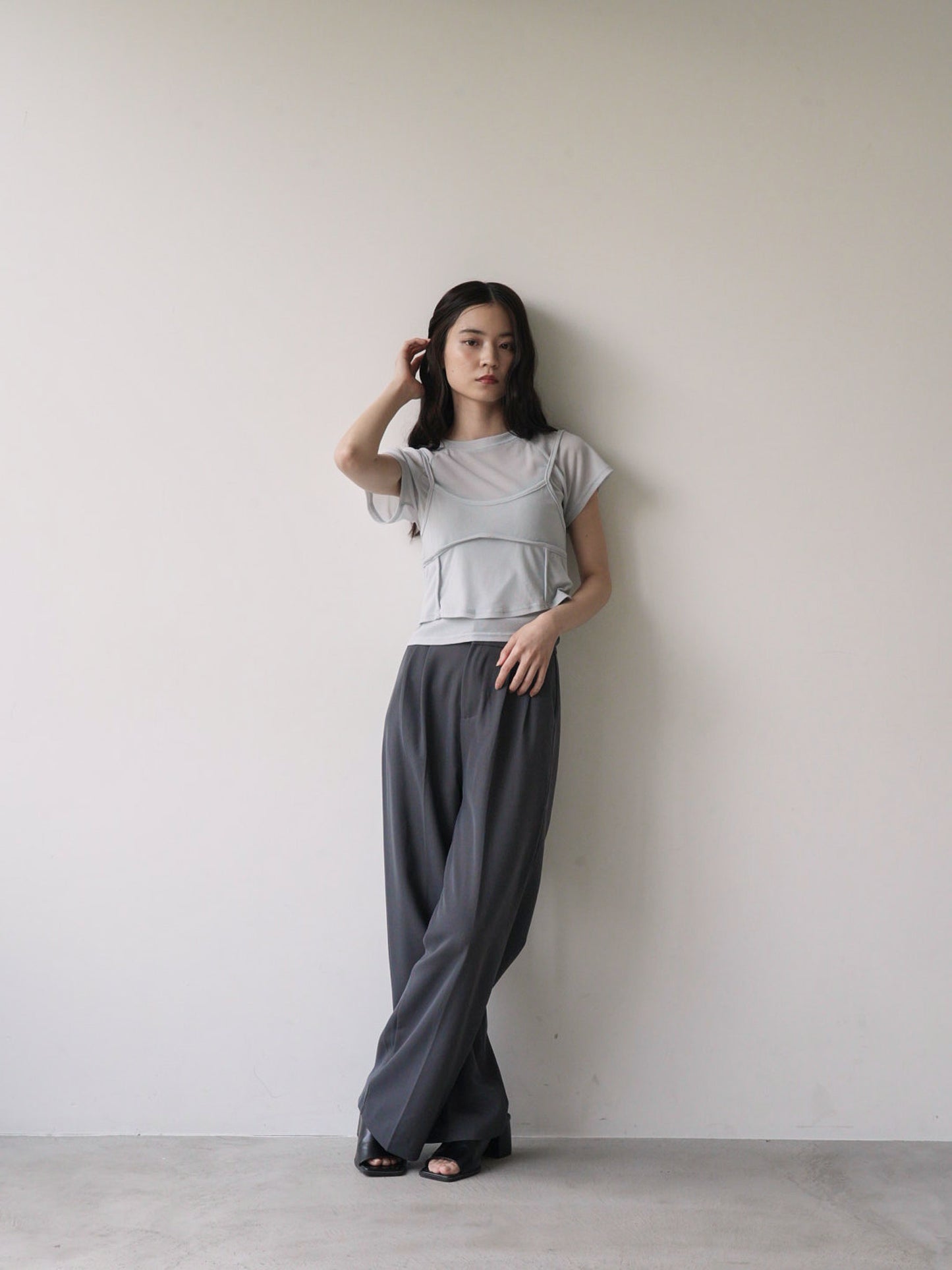 mesh camisole tee