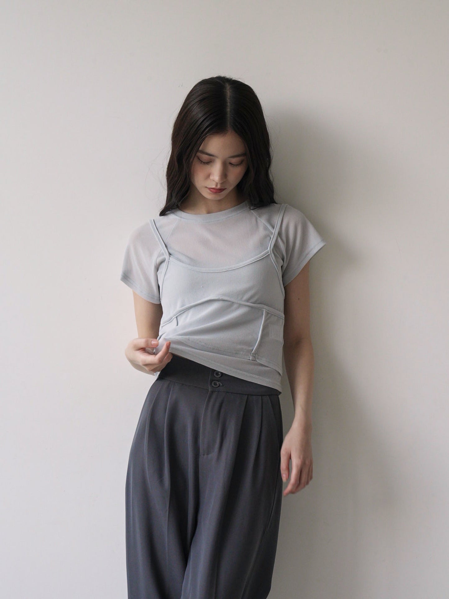 mesh camisole tee