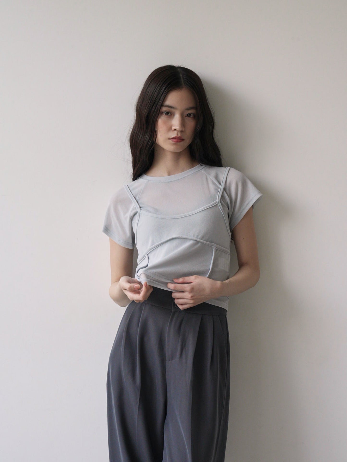 mesh camisole tee