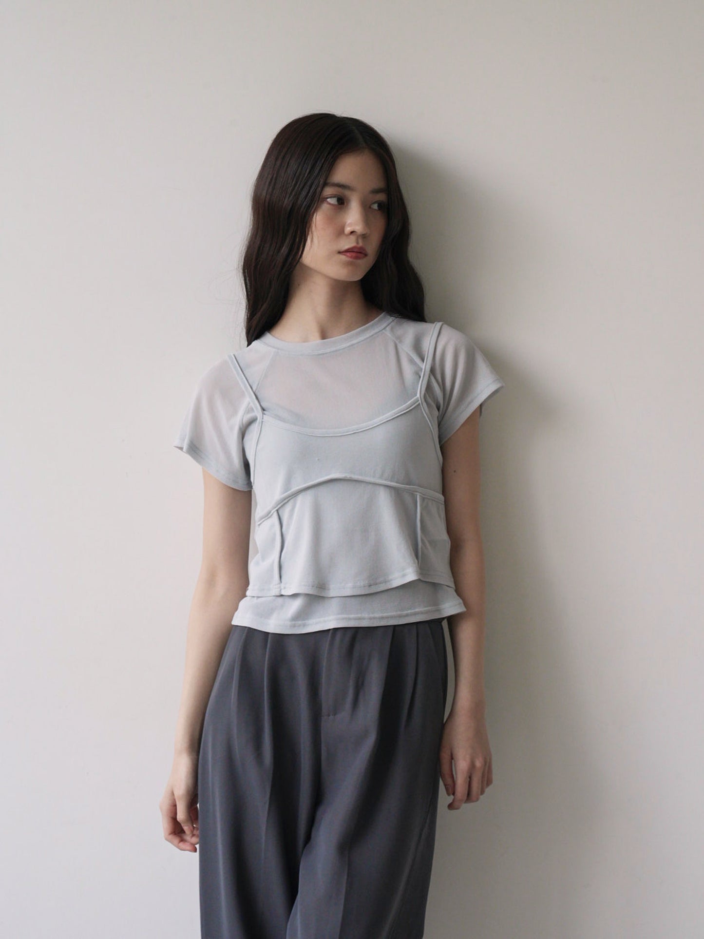 mesh camisole tee