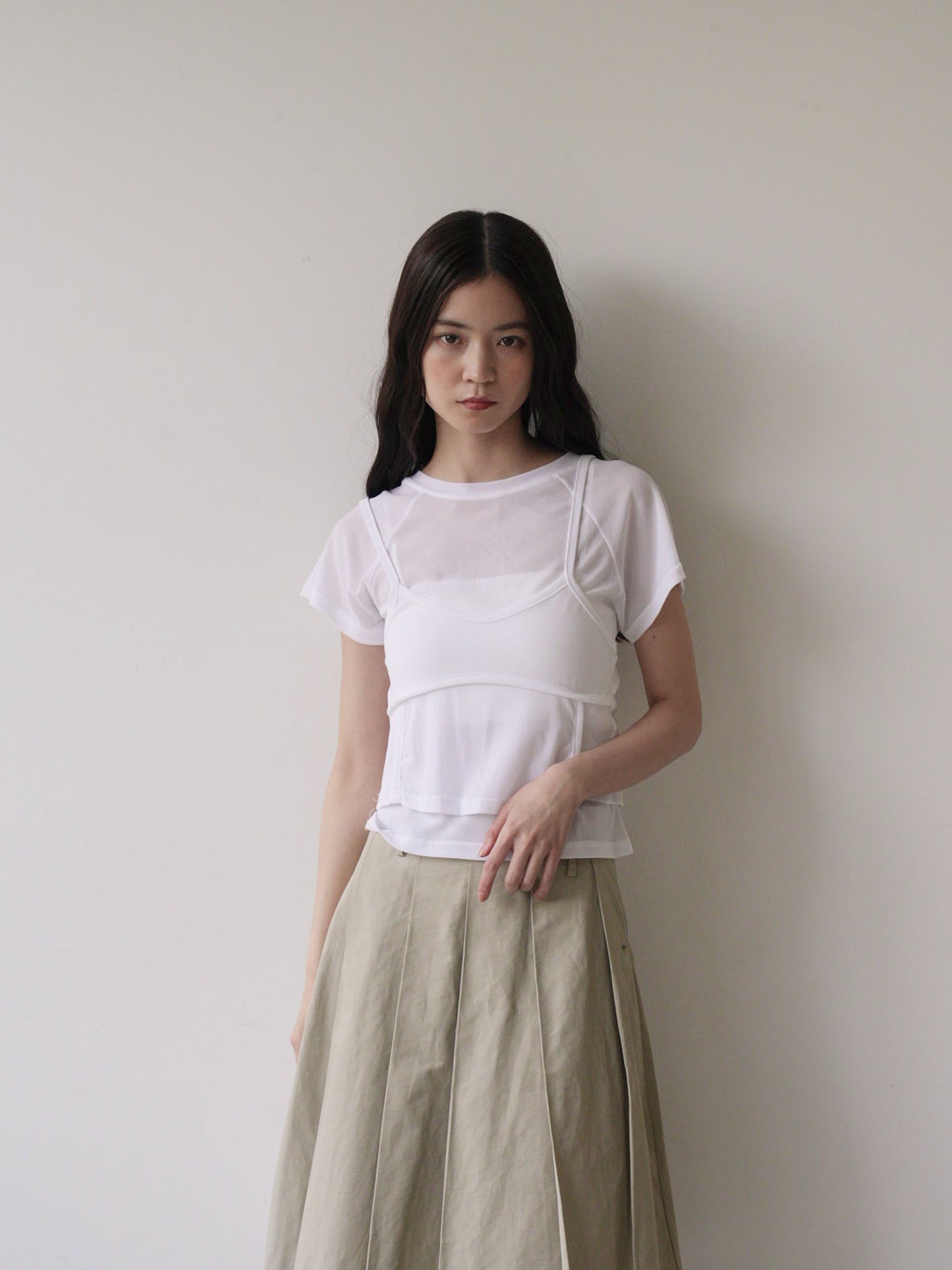 mesh camisole tee