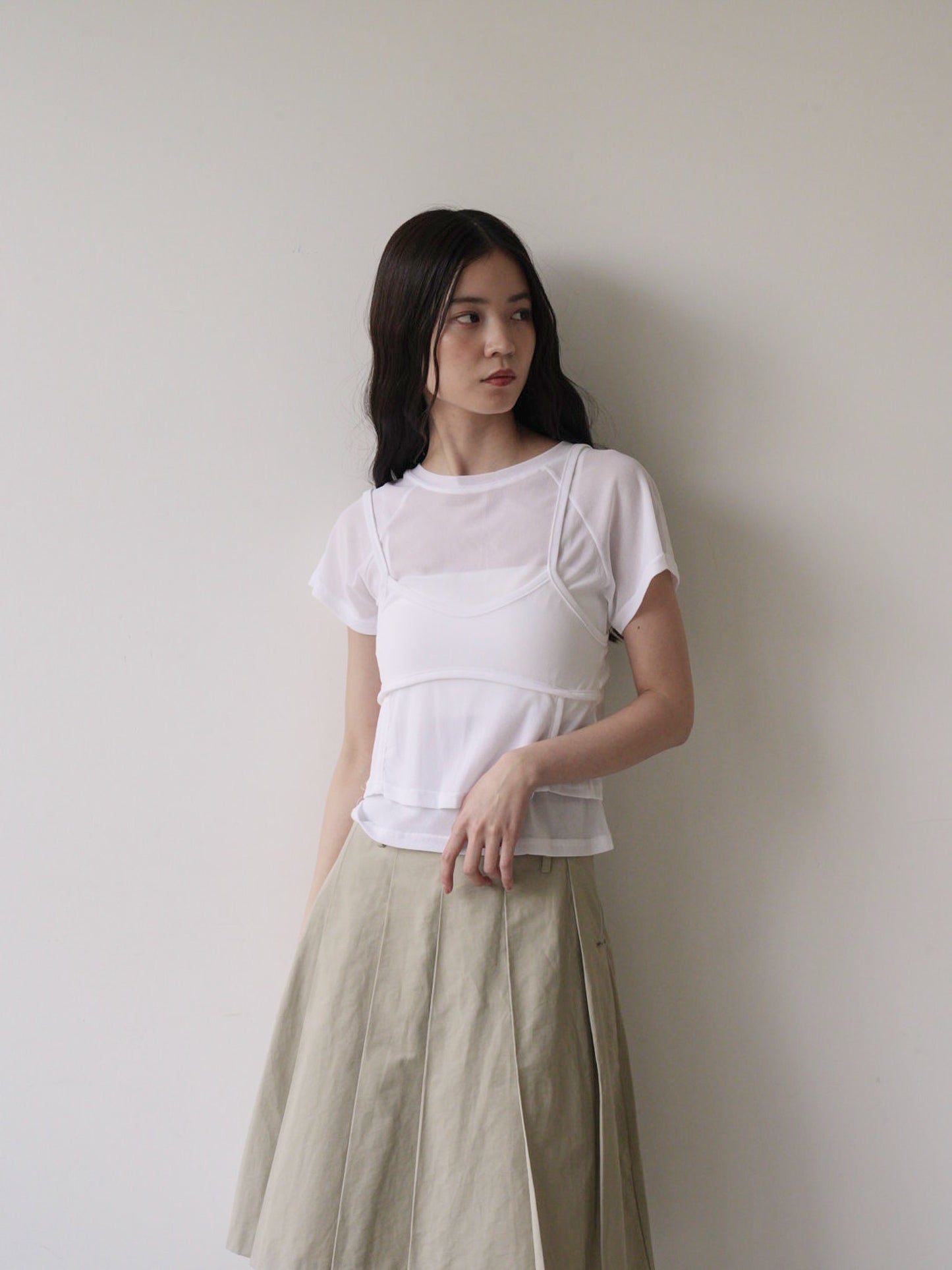 mesh camisole tee