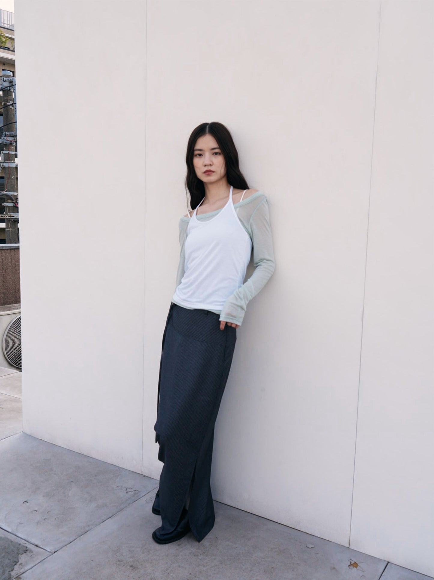 stripe maxi skirt