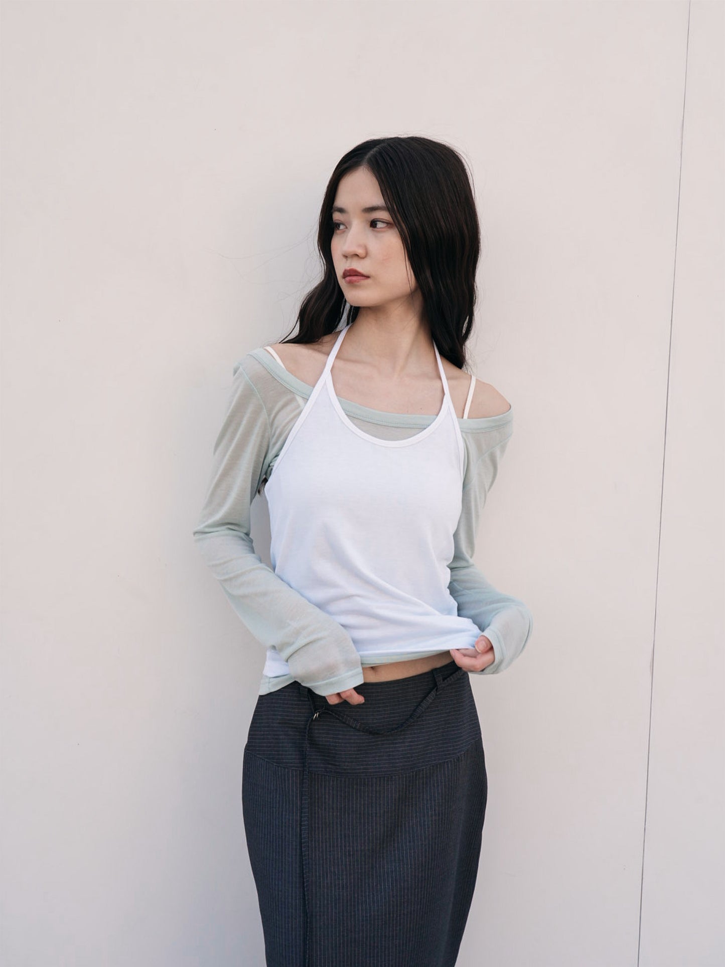 halter layered set tops