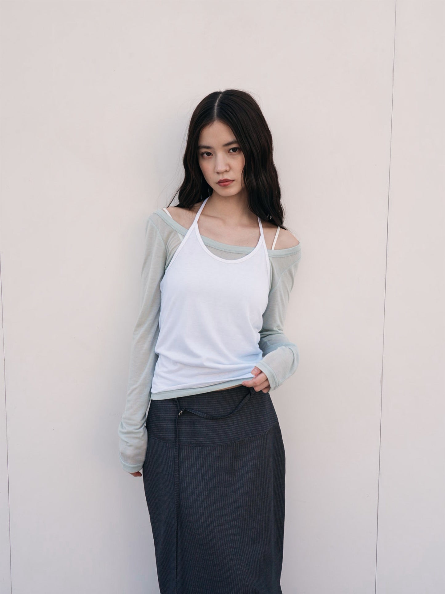halter layered set tops