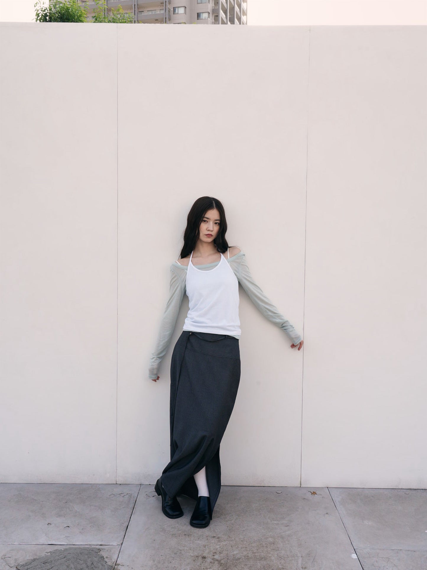 stripe maxi skirt