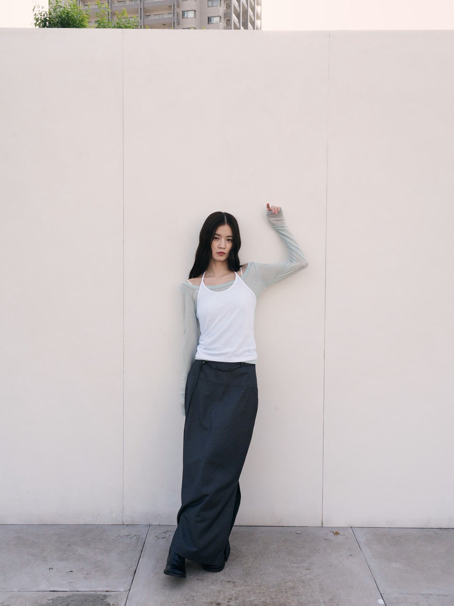 stripe maxi skirt