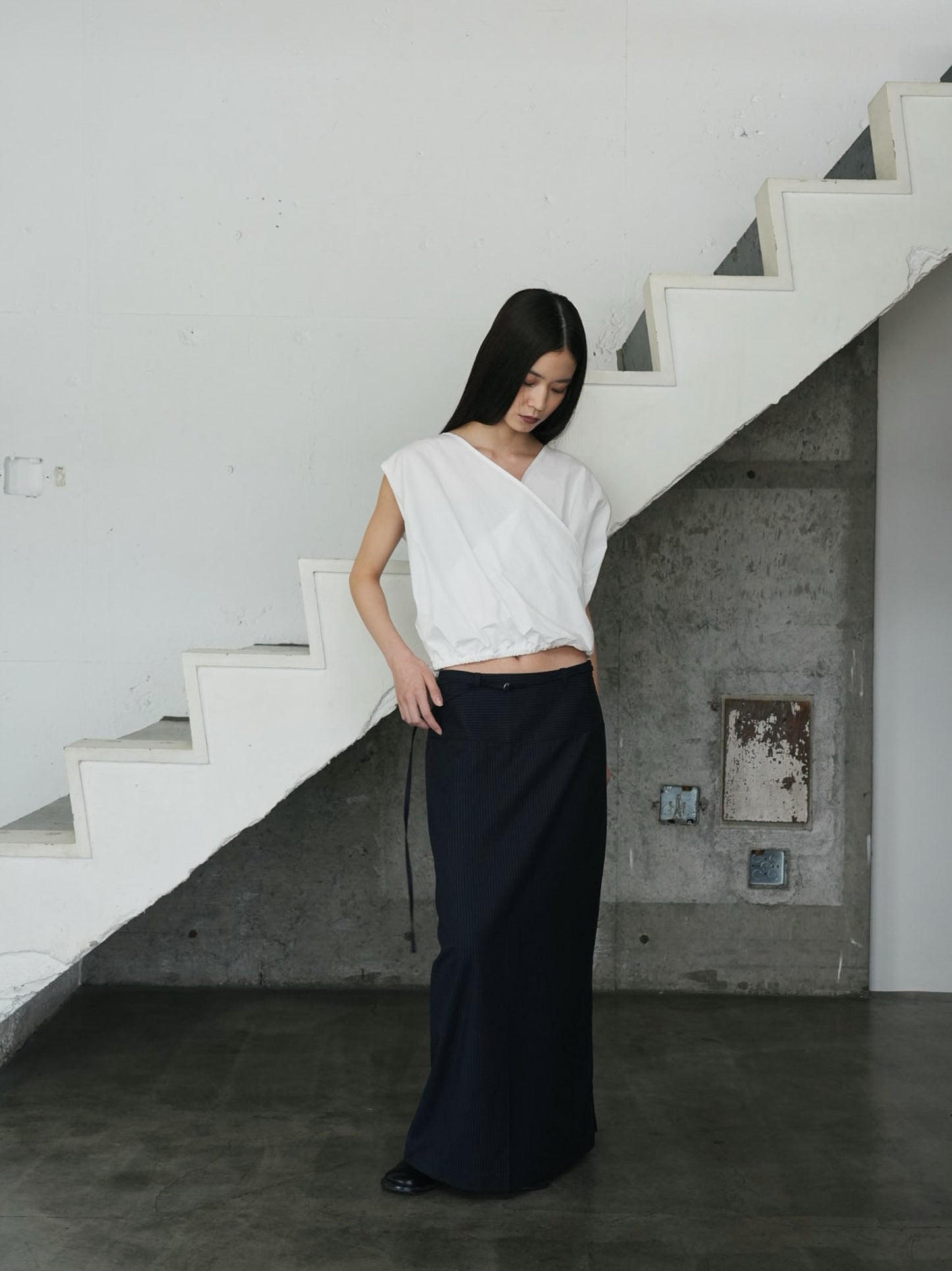 stripe maxi skirt