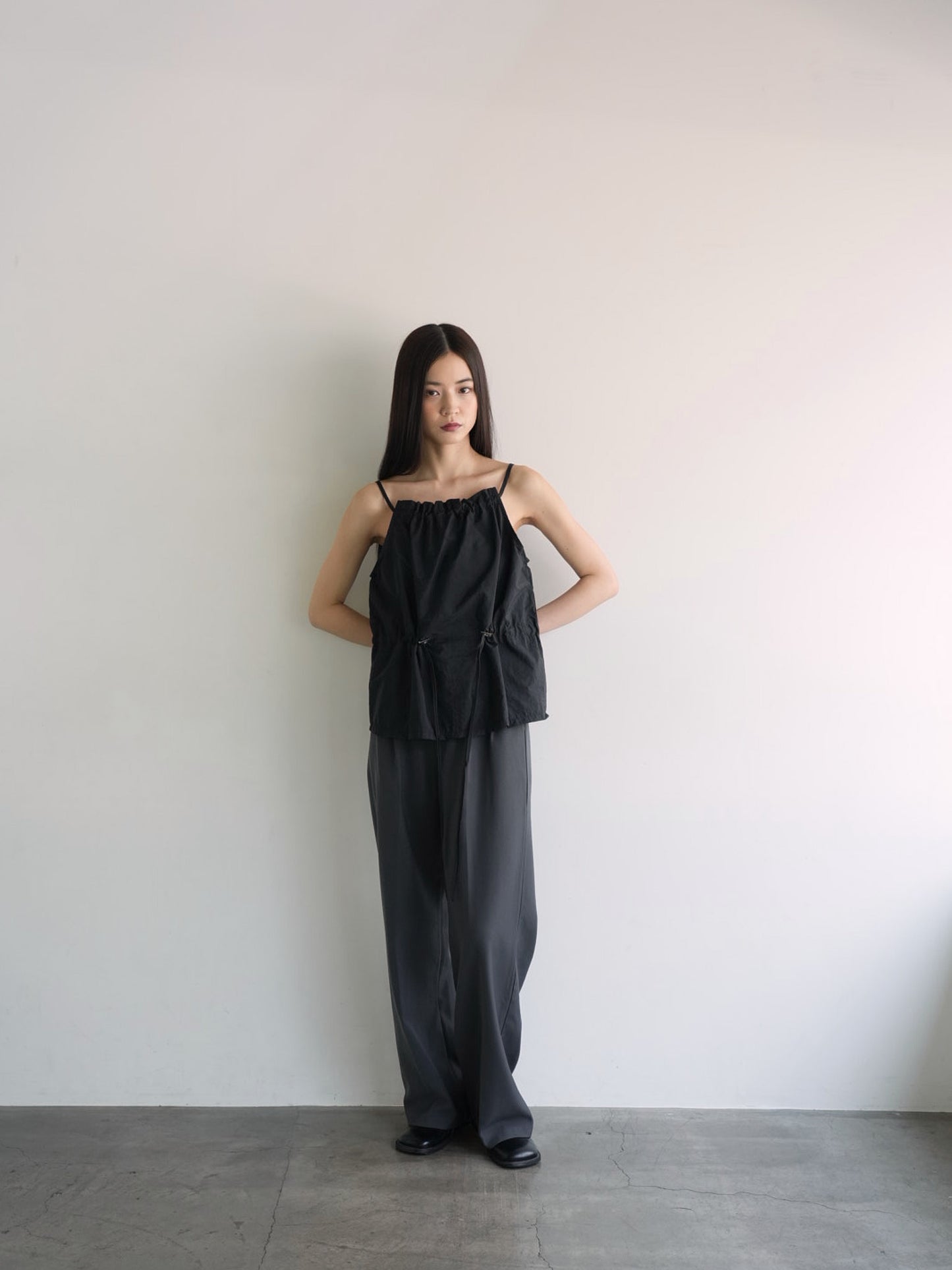 shirring nylon camisole tops
