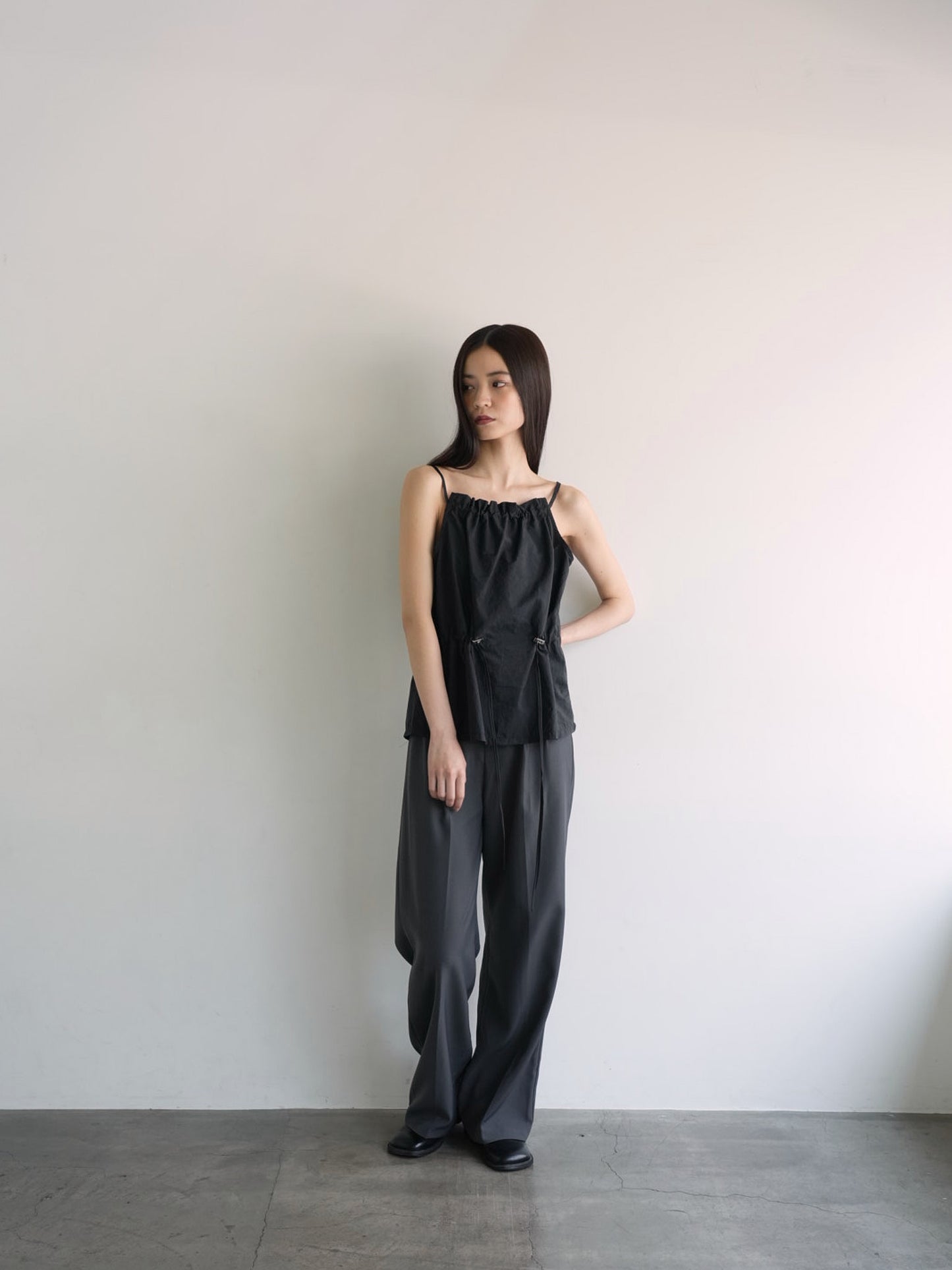 shirring nylon camisole tops