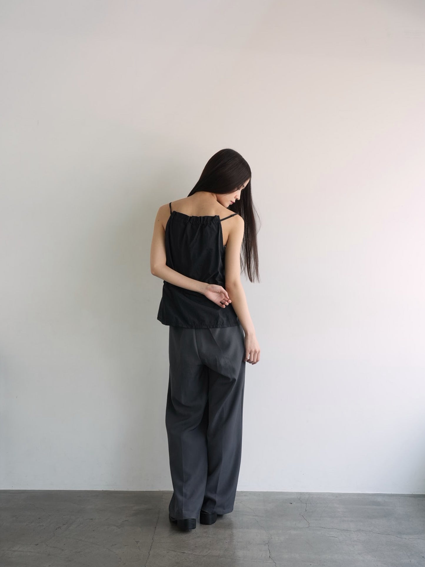 shirring nylon camisole tops