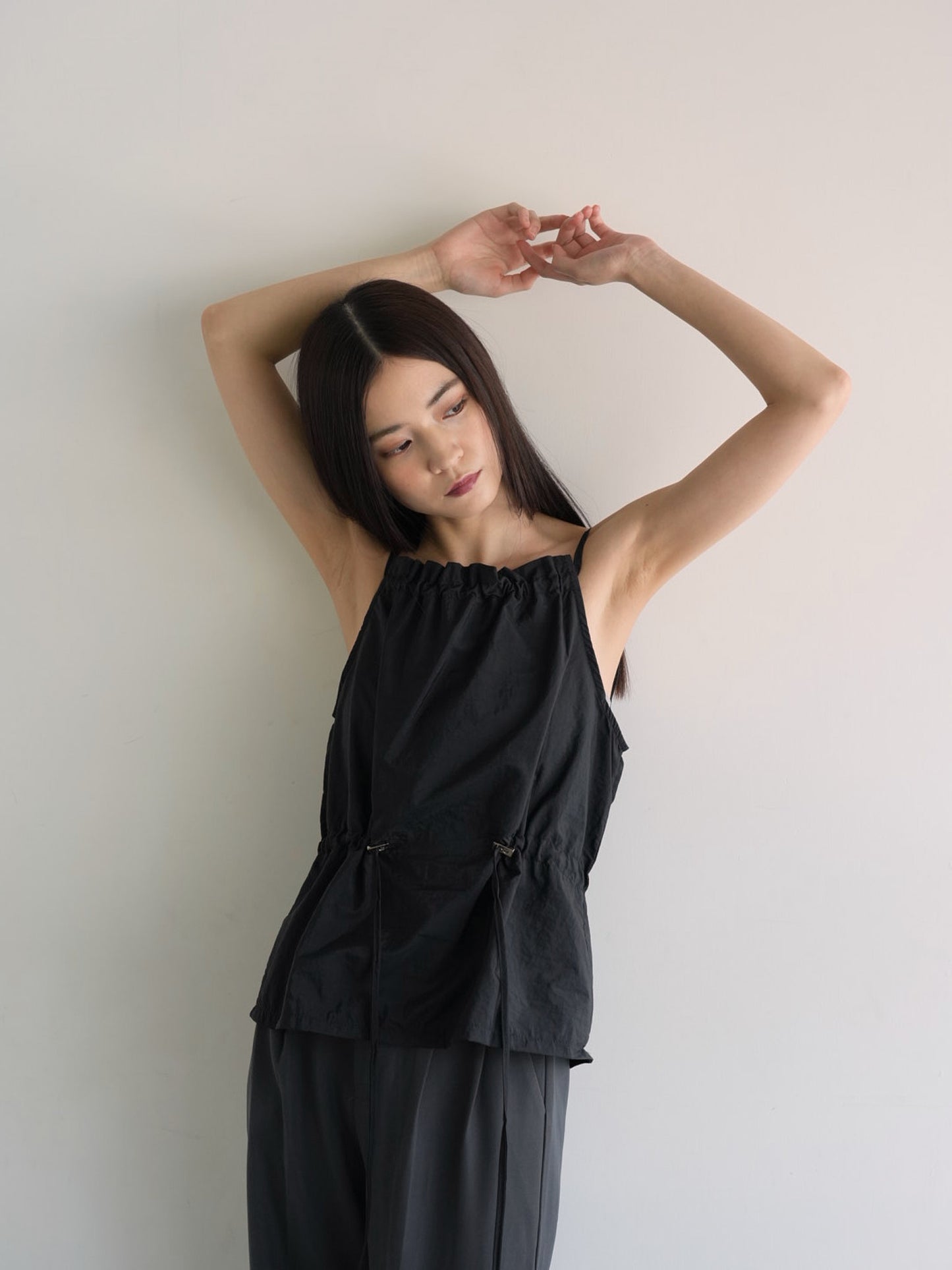 shirring nylon camisole tops