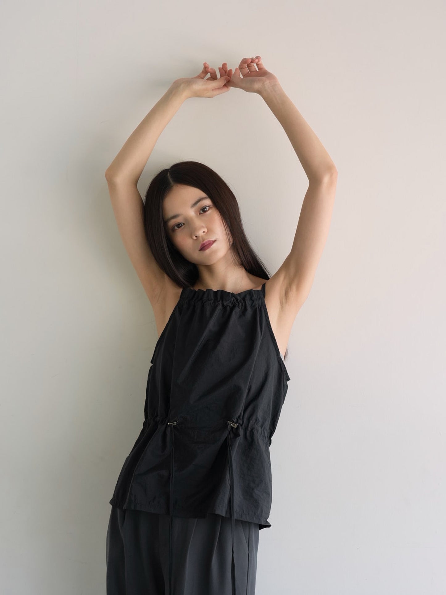 shirring nylon camisole tops