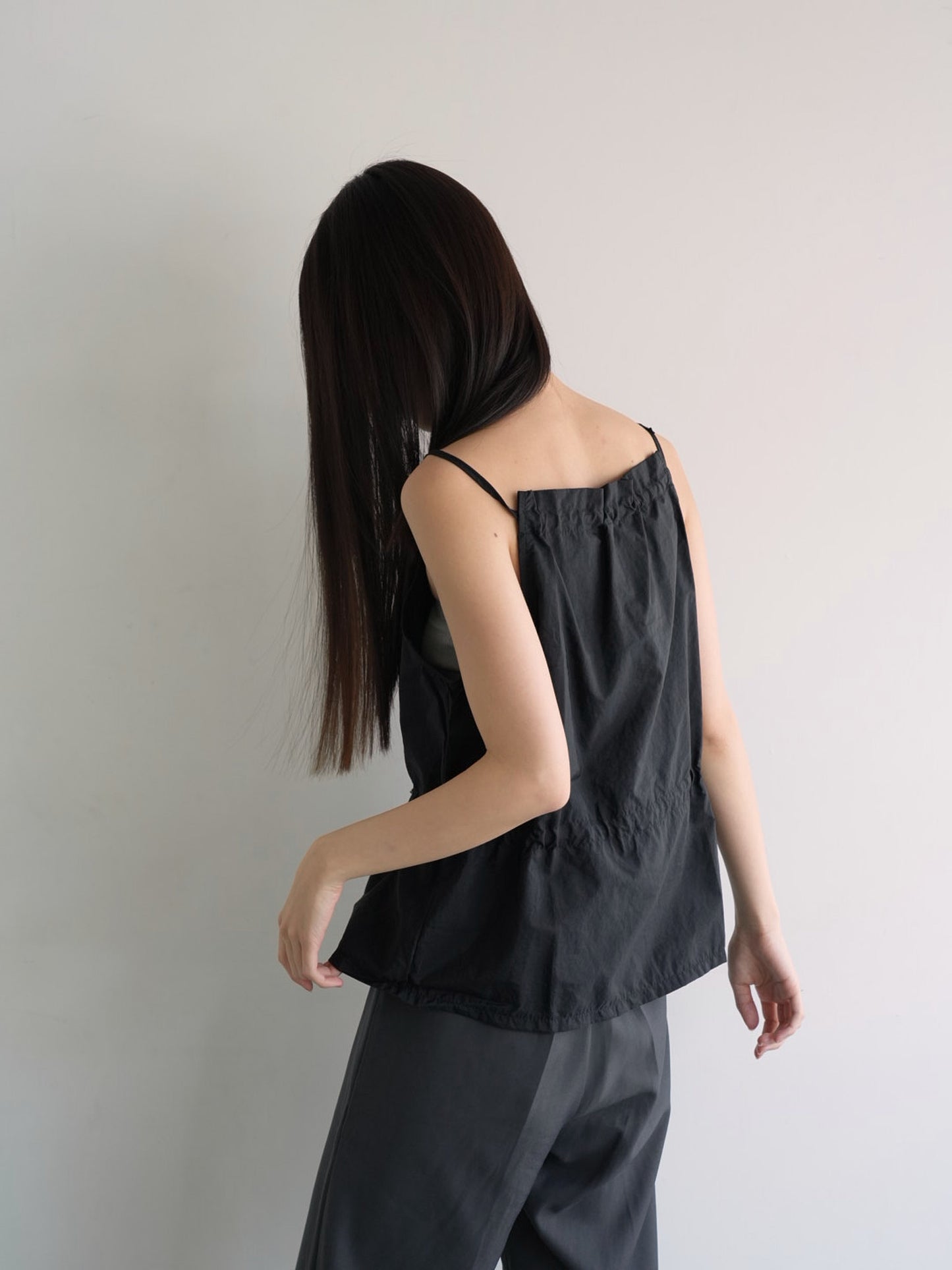 shirring nylon camisole tops