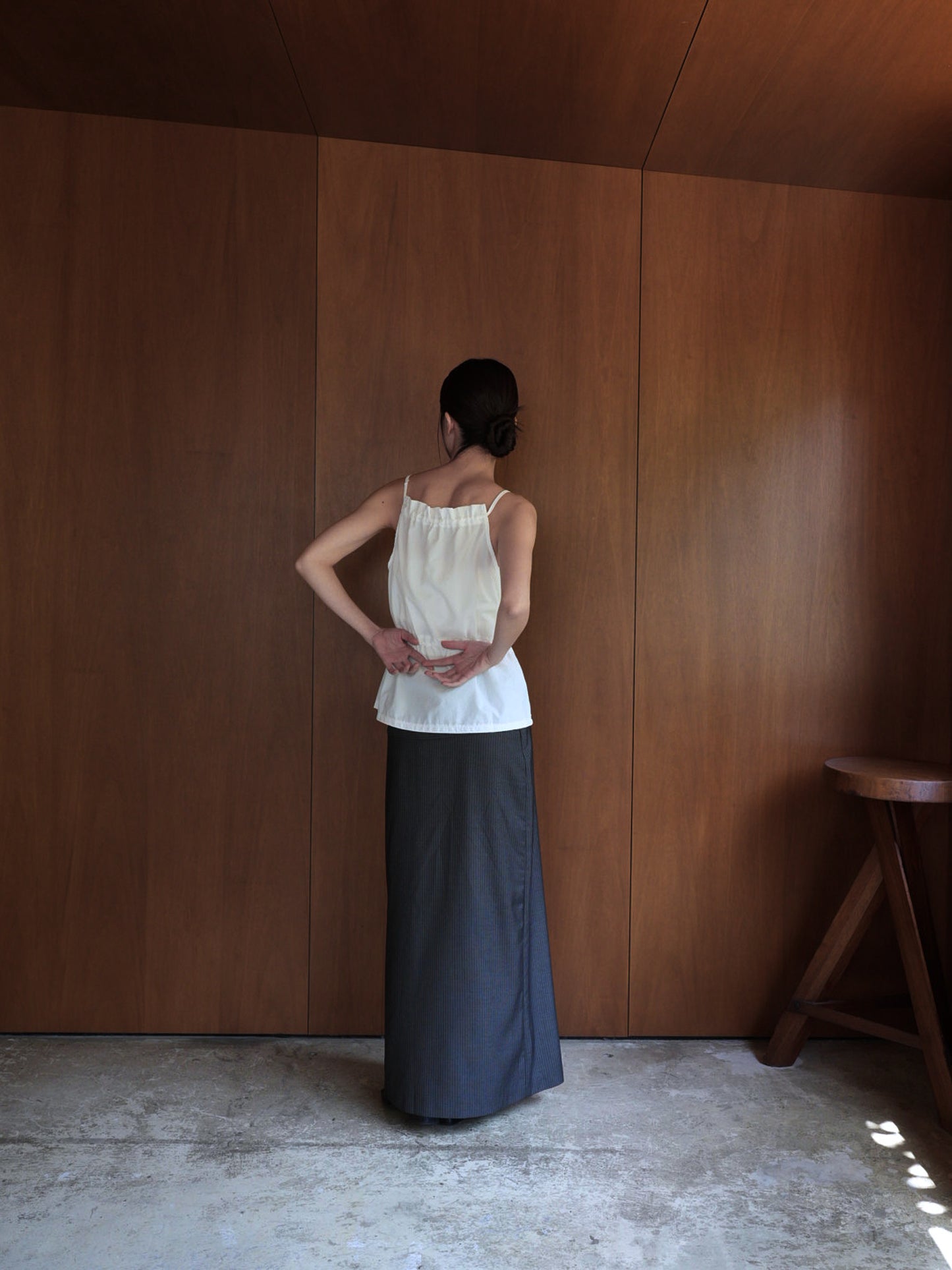 shirring nylon camisole tops