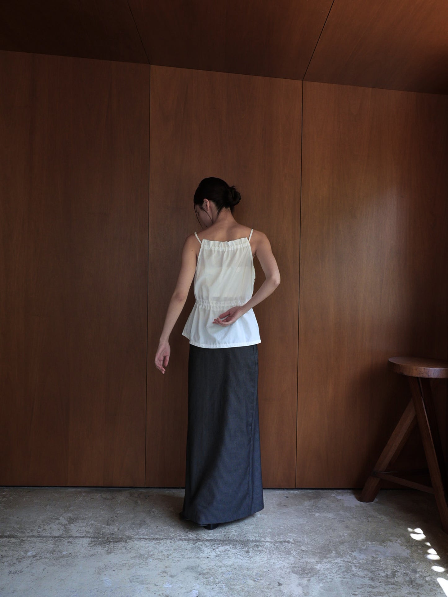 shirring nylon camisole tops