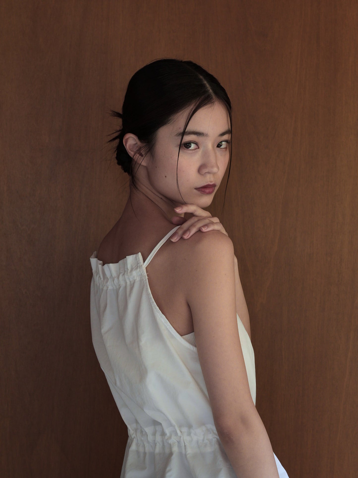 shirring nylon camisole tops